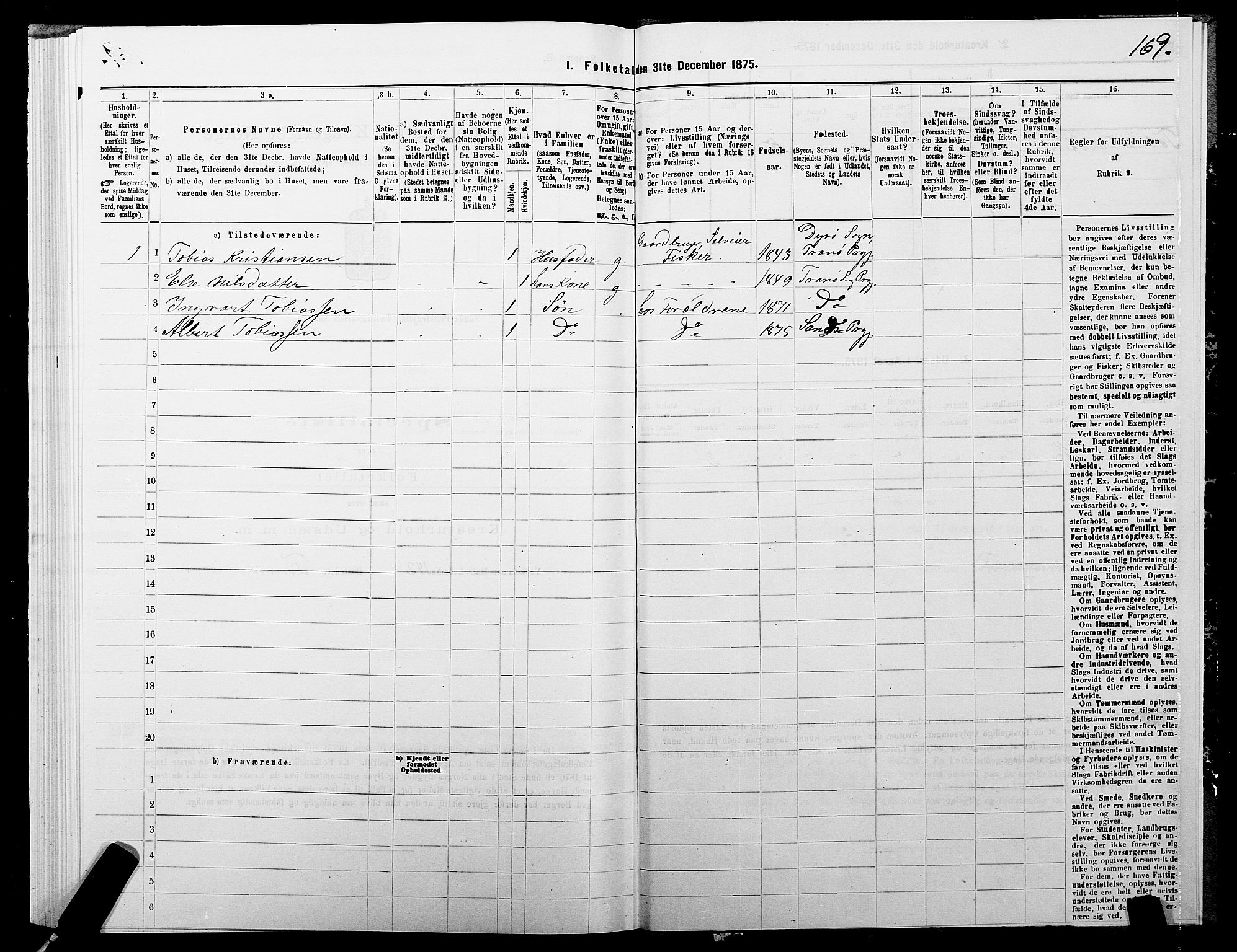 SATØ, 1875 census for 1915P Sand, 1875, p. 1169