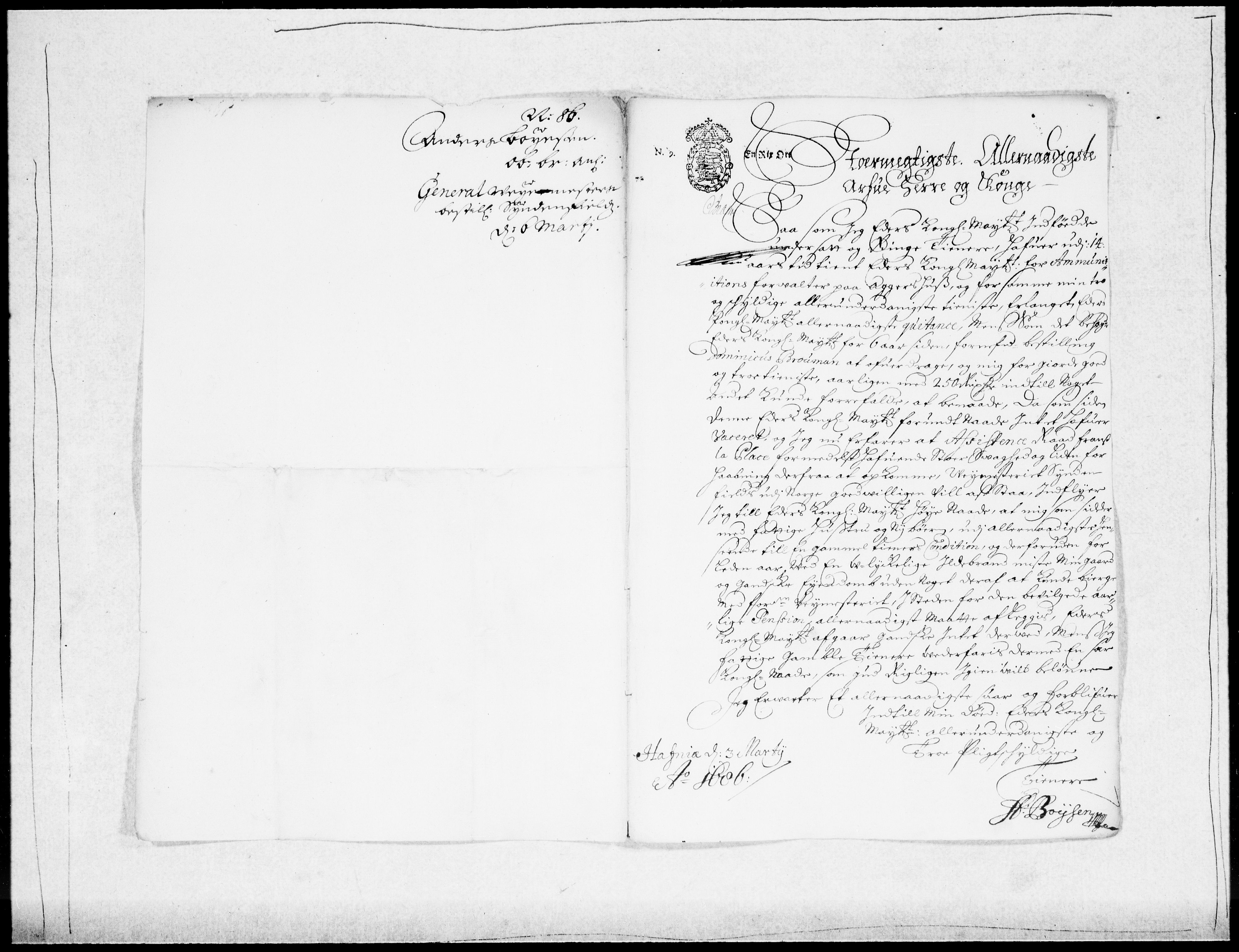 Danske Kanselli 1572-1799, RA/EA-3023/F/Fc/Fcc/Fcca/L0039: Norske innlegg 1572-1799, 1685-1686, p. 238