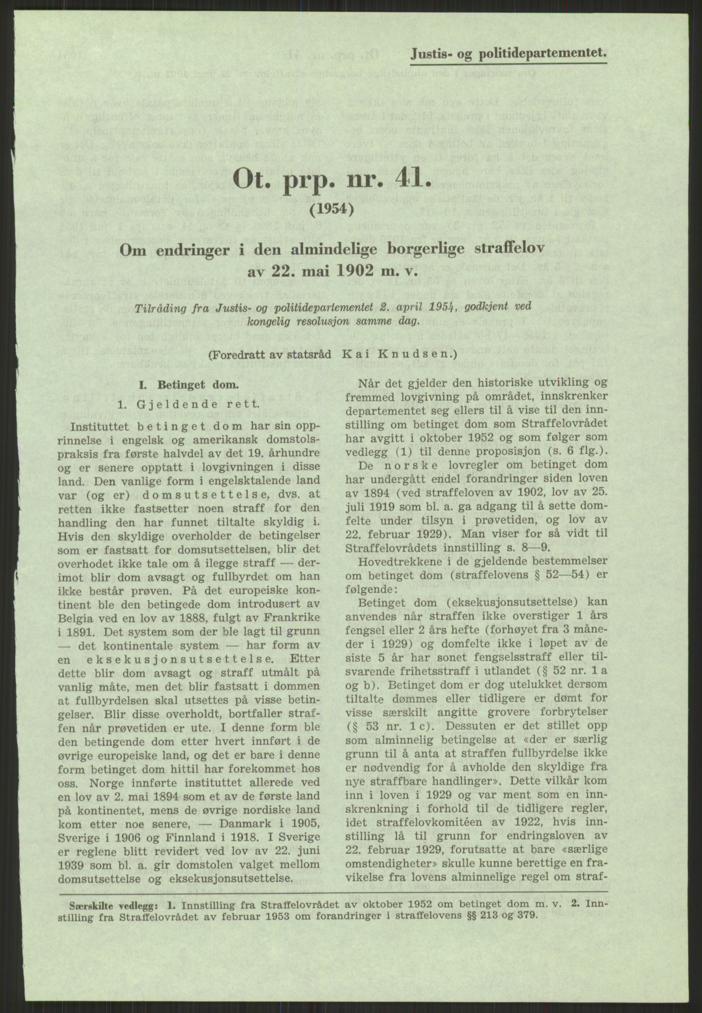 Justisdepartementet, Lovavdelingen, AV/RA-S-3212/D/De/L0028/0002: Straffeloven / Straffelovens revisjon: 5 - Ot. prp. nr.  41 - 1945: Homoseksualiet. 2 mapper, 1951-1955, p. 331