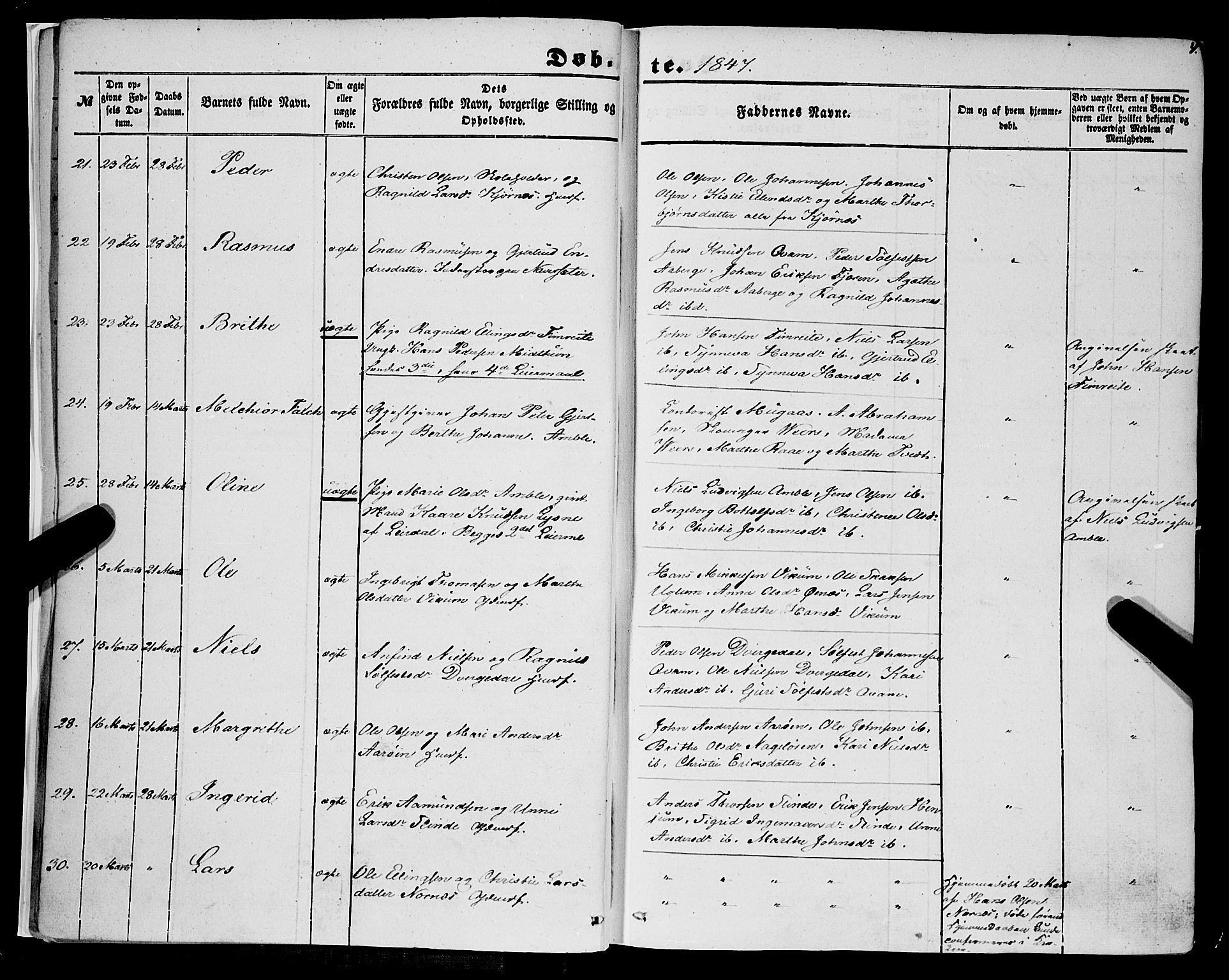 Sogndal sokneprestembete, AV/SAB-A-81301/H/Haa/Haaa/L0012I: Parish register (official) no. A 12I, 1847-1859, p. 4
