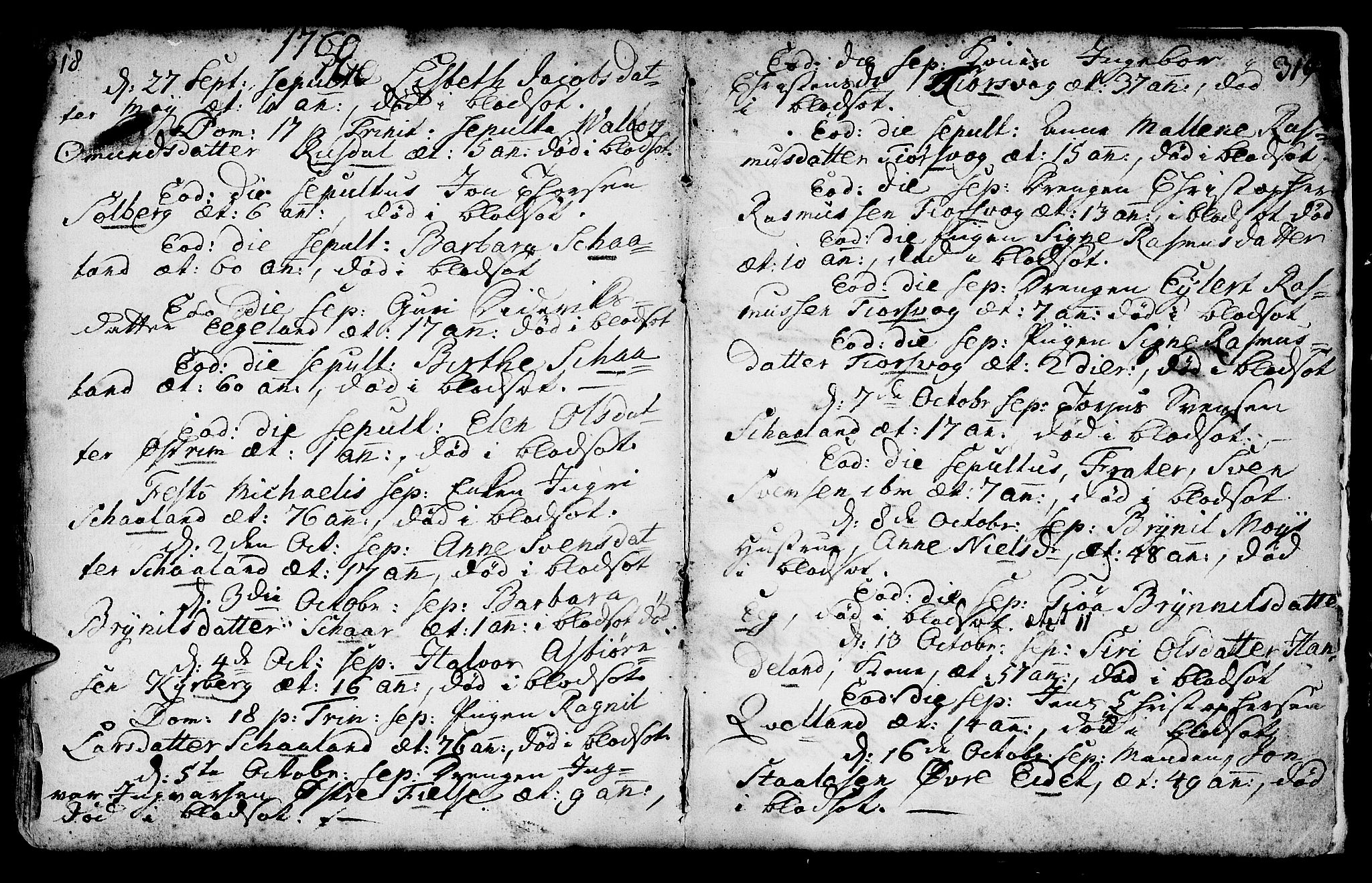 Lund sokneprestkontor, AV/SAST-A-101809/S06/L0002: Parish register (official) no. A 2, 1738-1760, p. 318-319