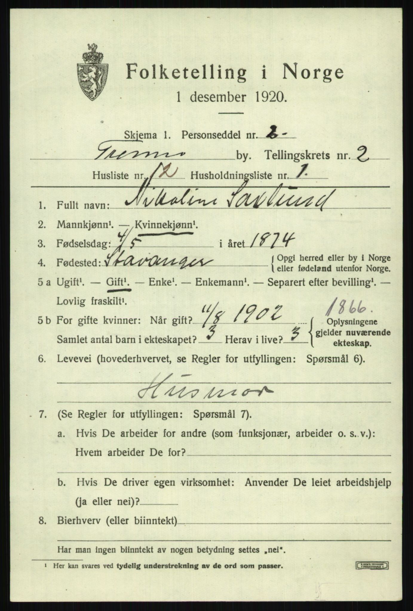 SATØ, 1920 census for Tromsø, 1920, p. 8978