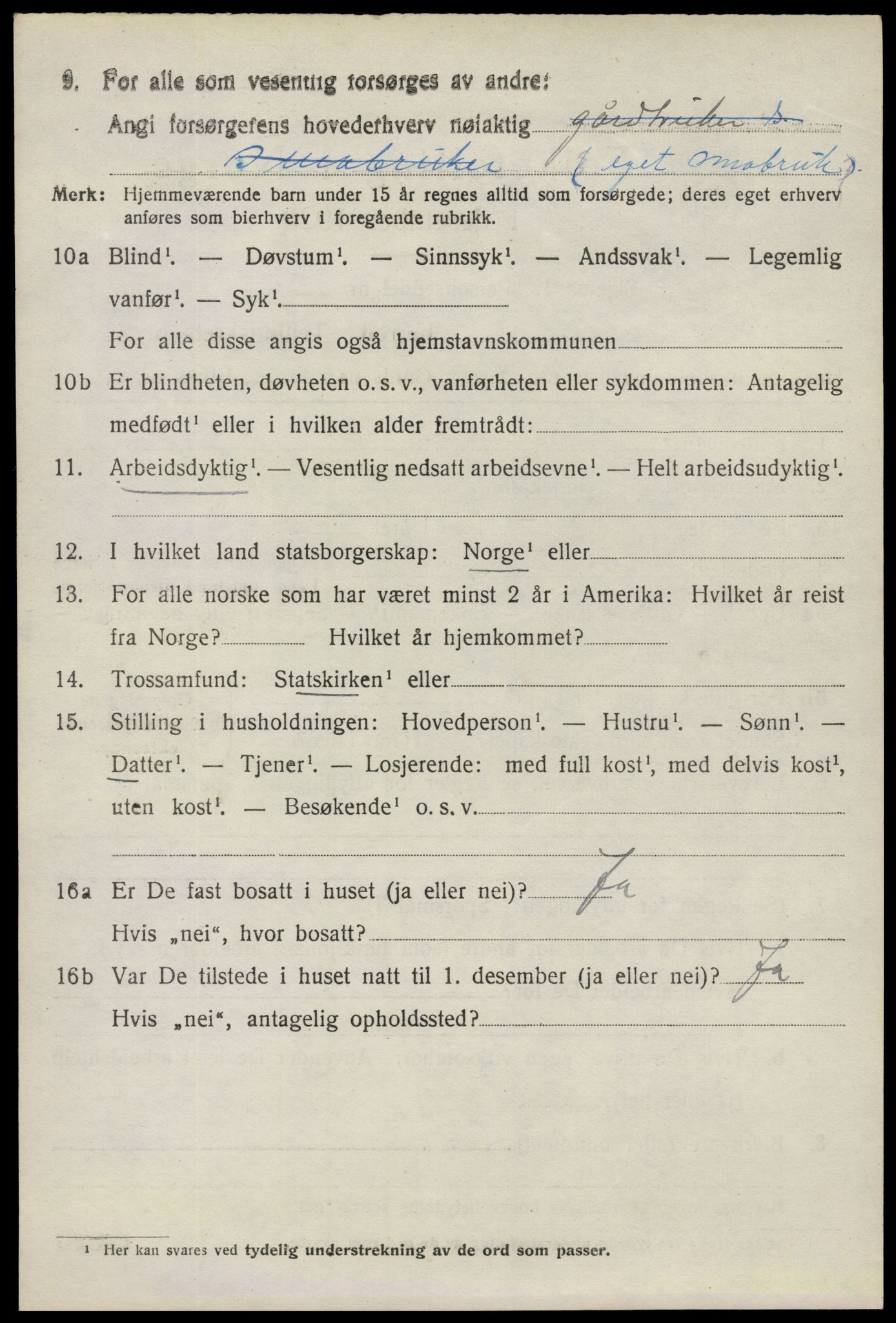 SAO, 1920 census for Spydeberg, 1920, p. 5632