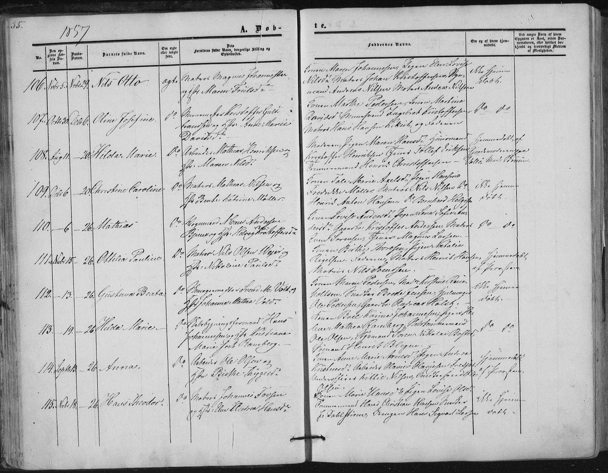 Tønsberg kirkebøker, SAKO/A-330/F/Fa/L0008: Parish register (official) no. I 8, 1855-1864, p. 35