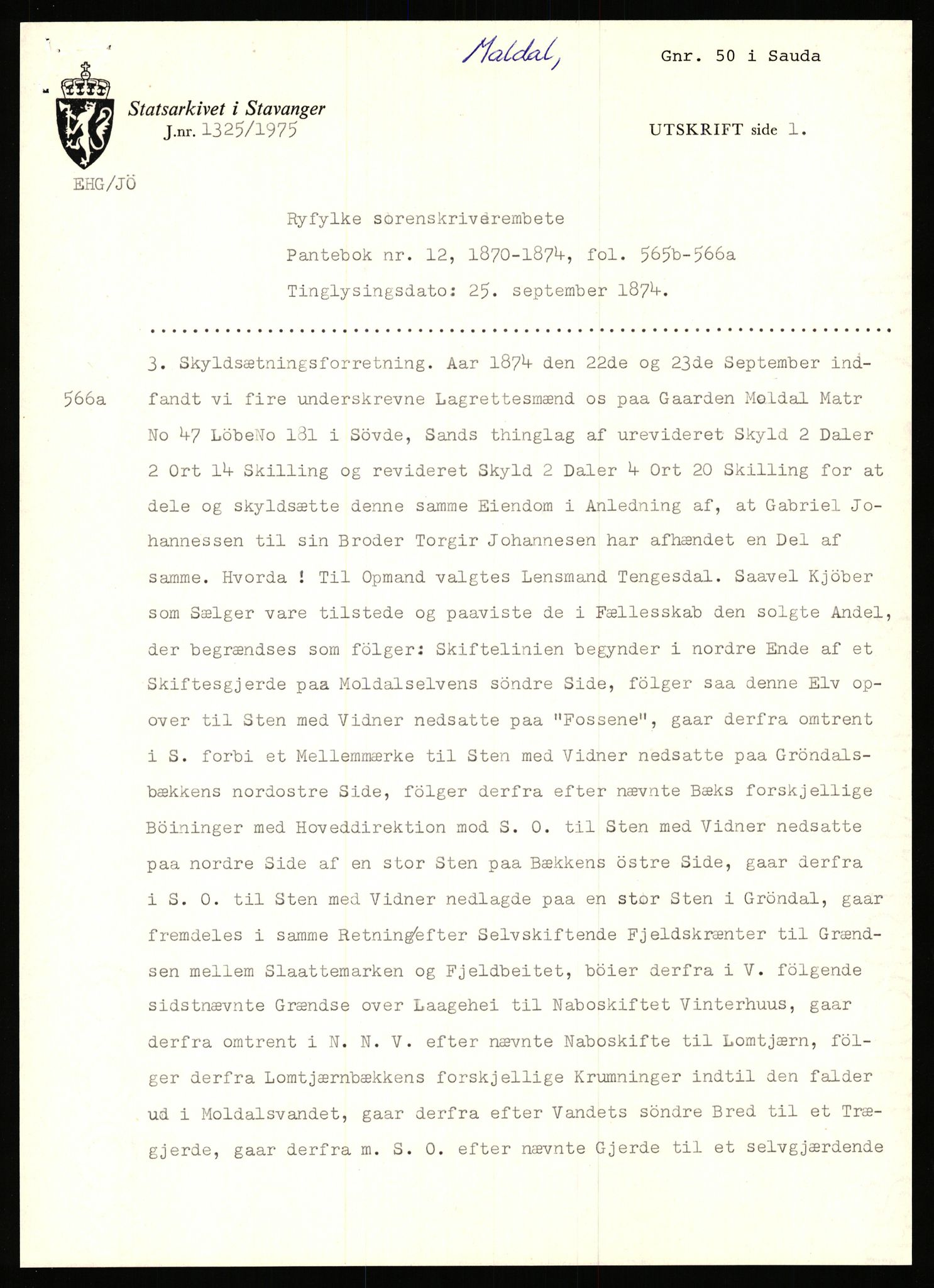 Statsarkivet i Stavanger, AV/SAST-A-101971/03/Y/Yj/L0056: Avskrifter sortert etter gårdsnavn: Løland - Mariero, 1750-1930, p. 273