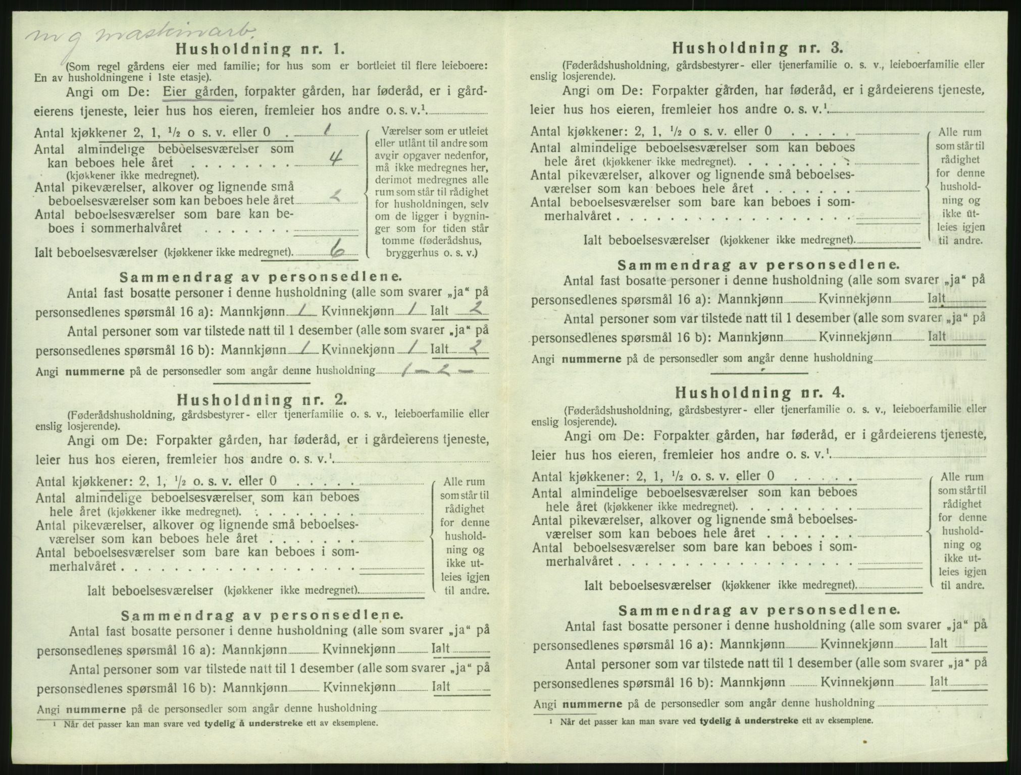 SAK, 1920 census for Fjære, 1920, p. 508