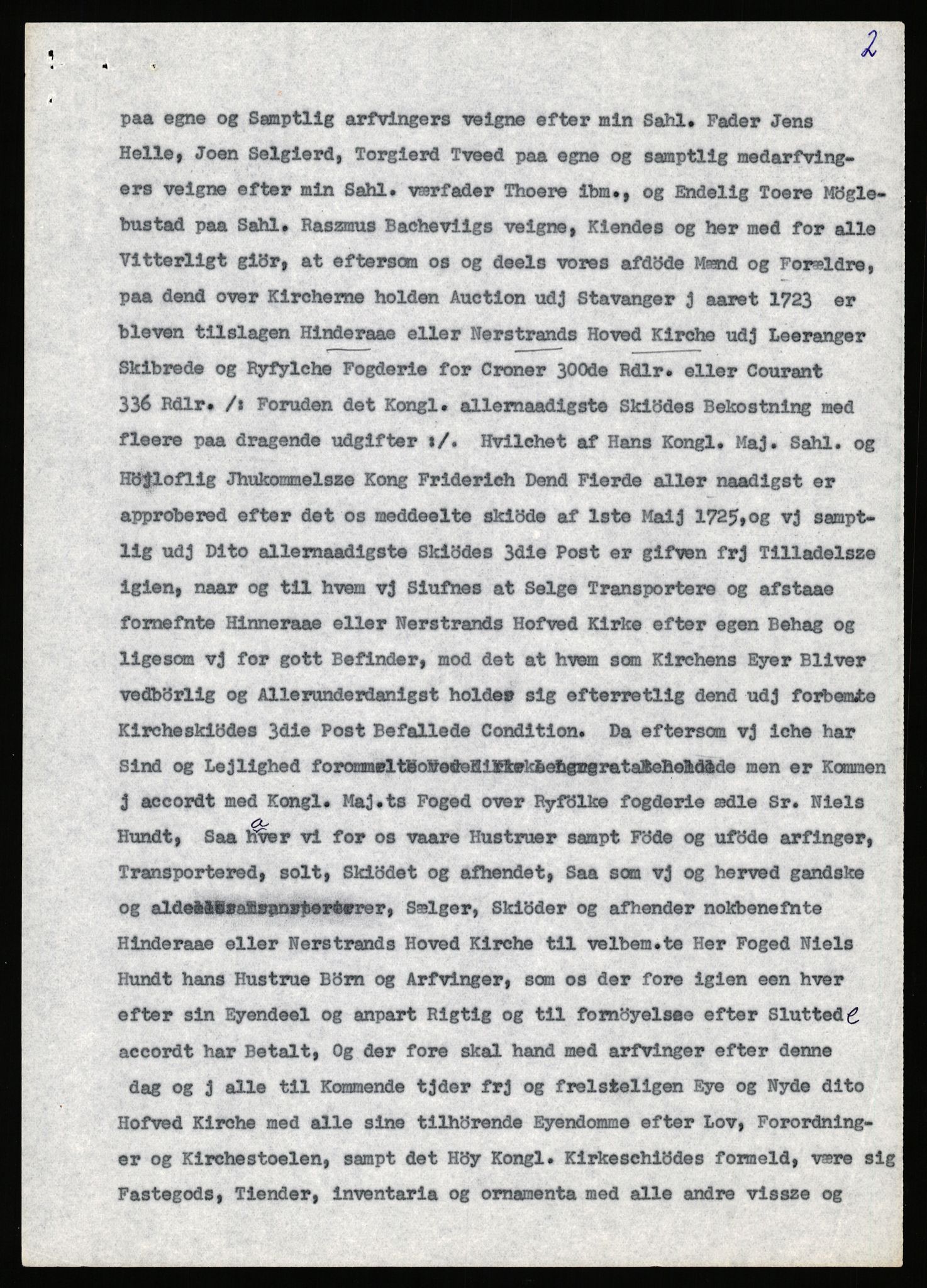 Statsarkivet i Stavanger, SAST/A-101971/03/Y/Yj/L0061: Avskrifter sortert etter gårdsnavn: Møgedal - Nes, 1750-1930, p. 441