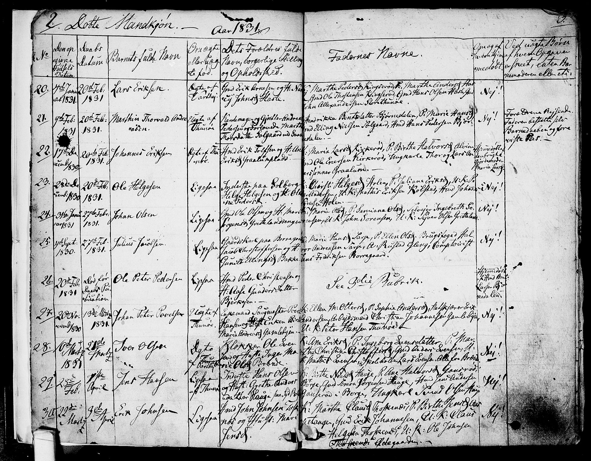 Tune prestekontor Kirkebøker, AV/SAO-A-2007/F/Fa/L0007: Parish register (official) no. 7, 1831-1837, p. 2-3