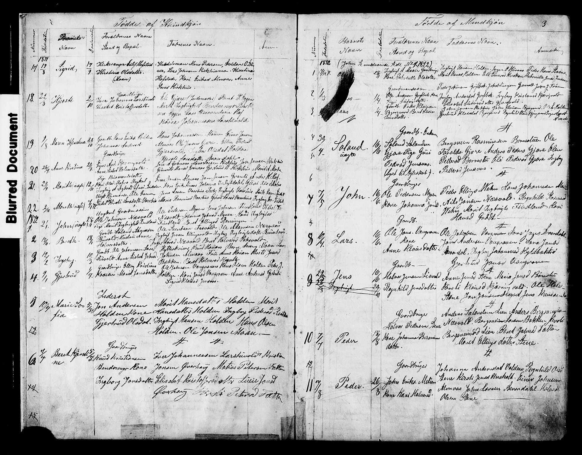 Ministerialprotokoller, klokkerbøker og fødselsregistre - Sør-Trøndelag, SAT/A-1456/686/L0985: Parish register (copy) no. 686C01, 1871-1933, p. 3