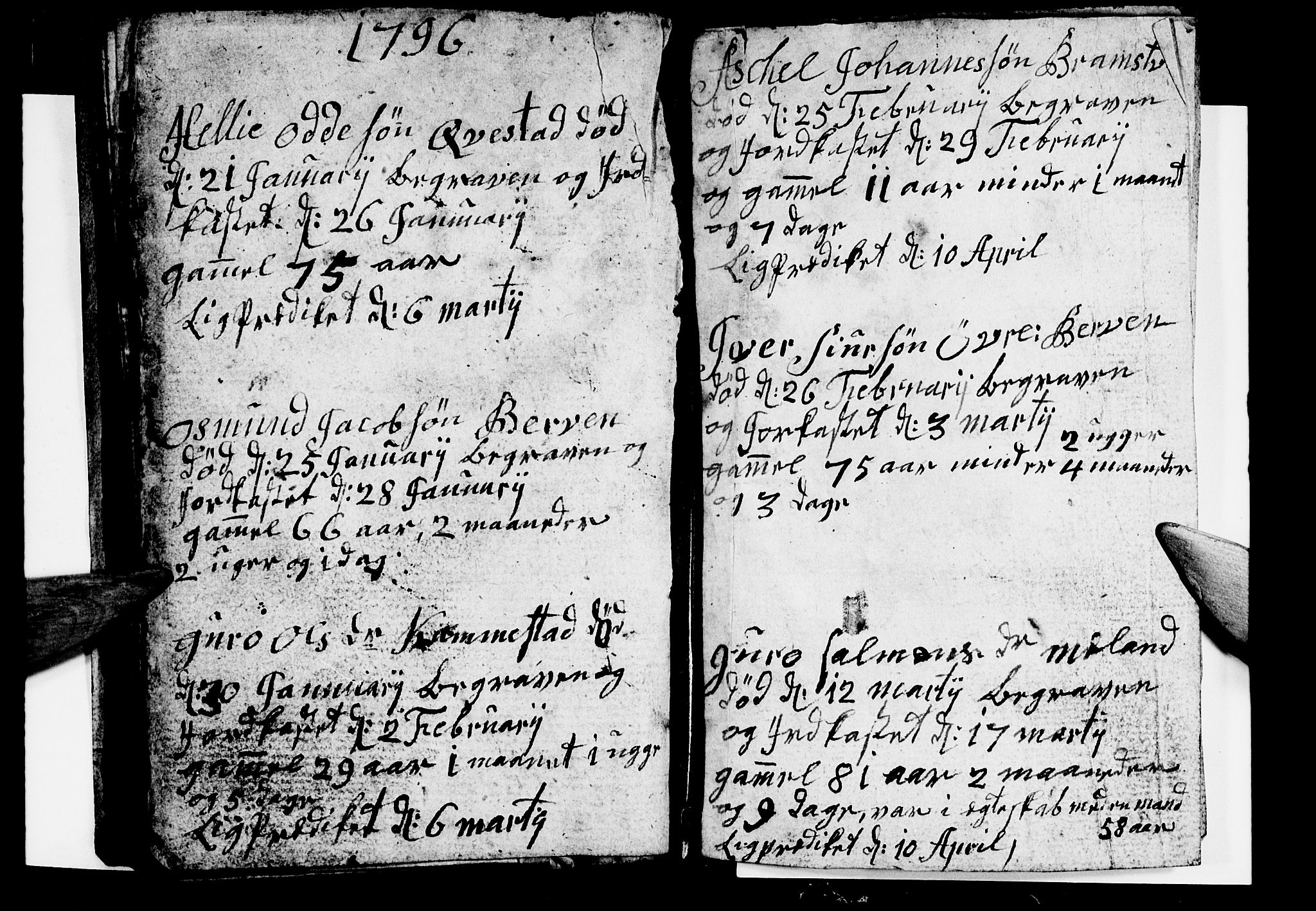 Ullensvang sokneprestembete, SAB/A-78701/H/Hab: Parish register (copy) no. B 7, 1792-1797
