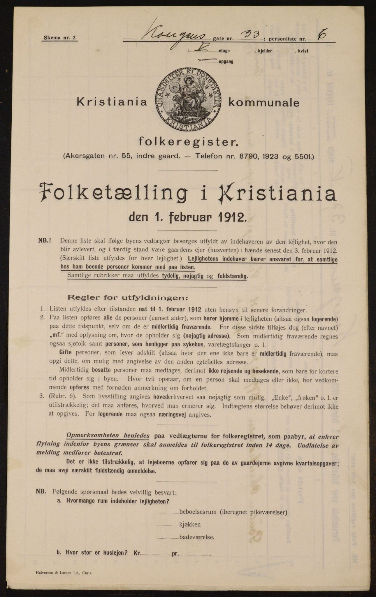 OBA, Municipal Census 1912 for Kristiania, 1912, p. 52901