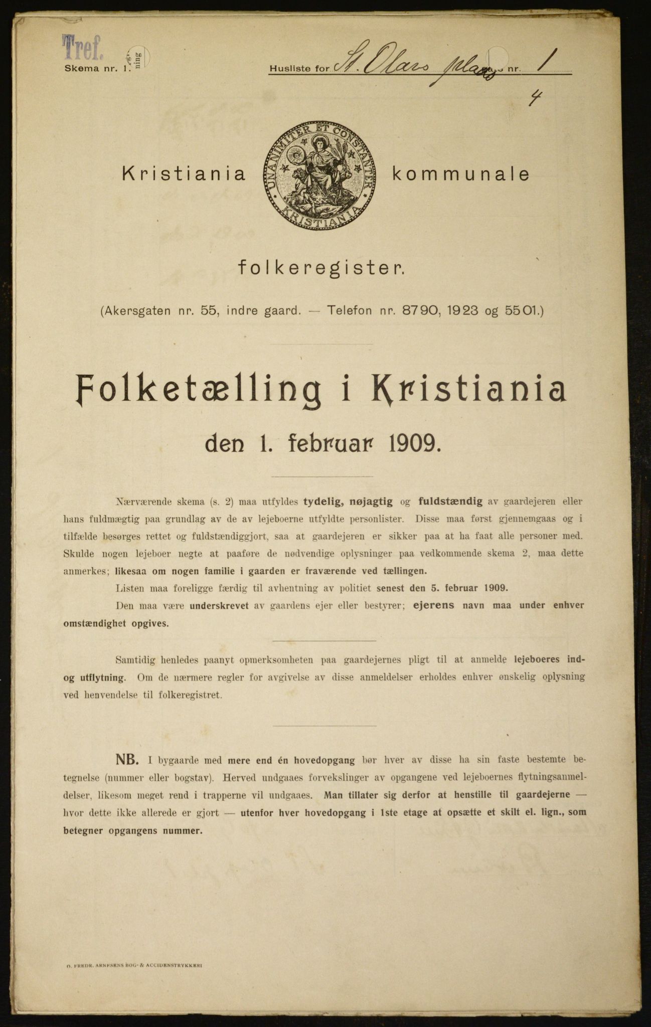 OBA, Municipal Census 1909 for Kristiania, 1909, p. 80286