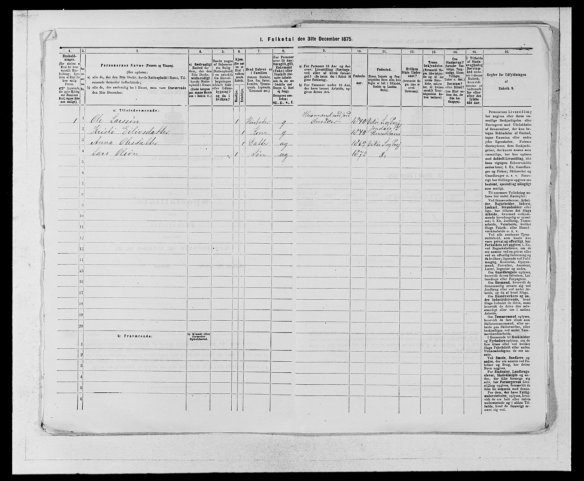 SAB, 1875 census for 1238P Vikør, 1875, p. 24