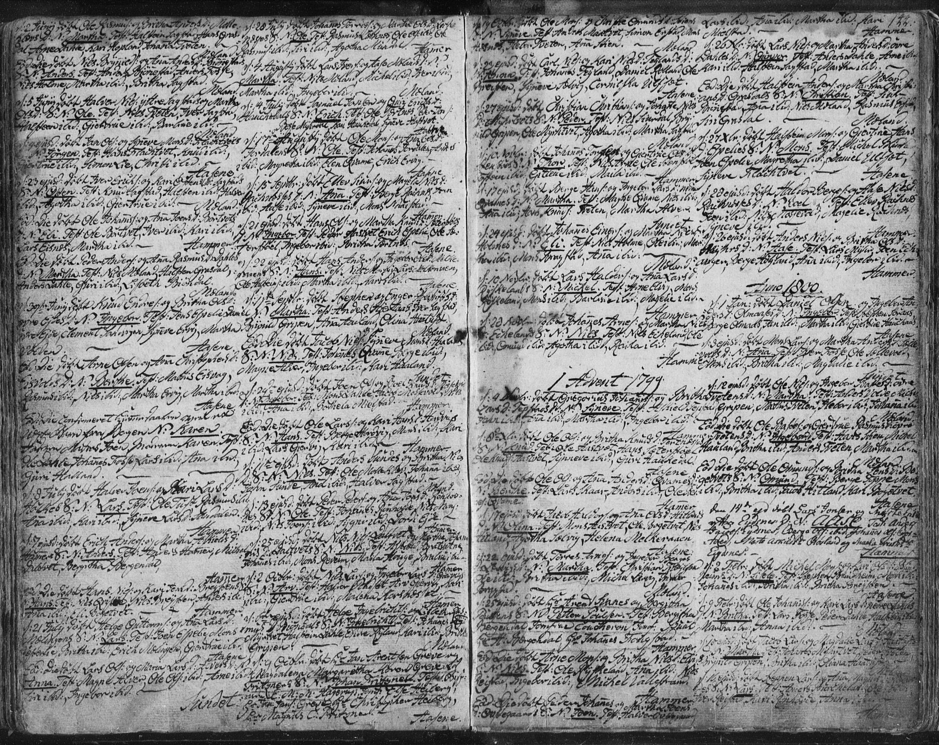 Hamre sokneprestembete, SAB/A-75501/H/Ha/Haa/Haaa/L0008: Parish register (official) no. A 8, 1778-1804, p. 144