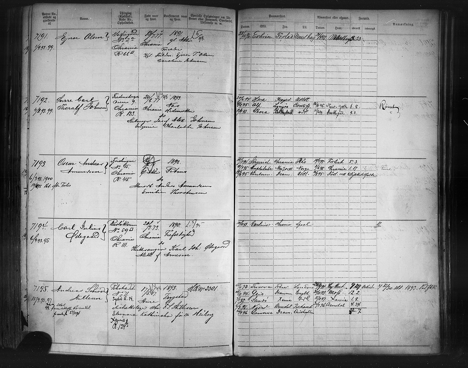 Oslo mønstringskontor, AV/SAO-A-10569g/F/Fc/Fca/L0003: Annotasjonsrulle, 1887-1902, p. 408