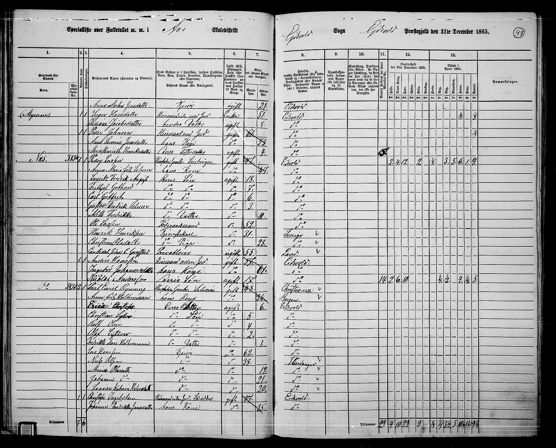 RA, 1865 census for Eidsvoll, 1865, p. 41