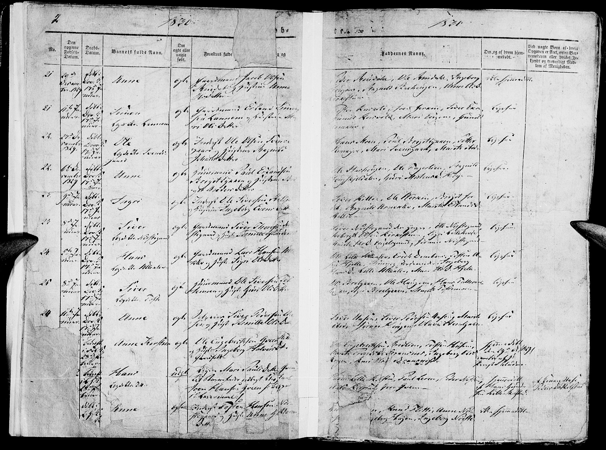 Lesja prestekontor, SAH/PREST-068/H/Ha/Haa/L0005: Parish register (official) no. 5, 1830-1842, p. 2