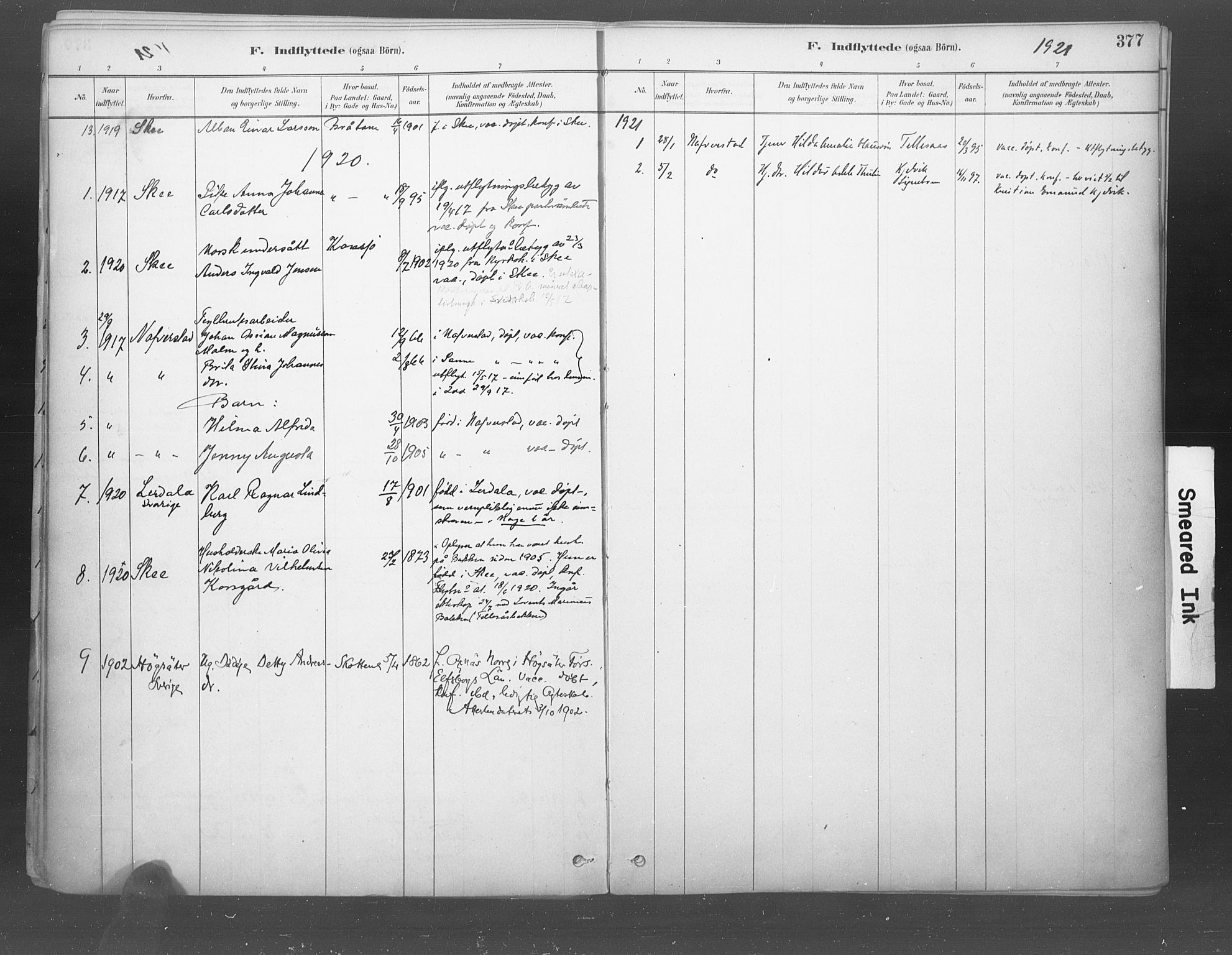 Idd prestekontor Kirkebøker, SAO/A-10911/F/Fb/L0002: Parish register (official) no. II 2, 1882-1923, p. 377