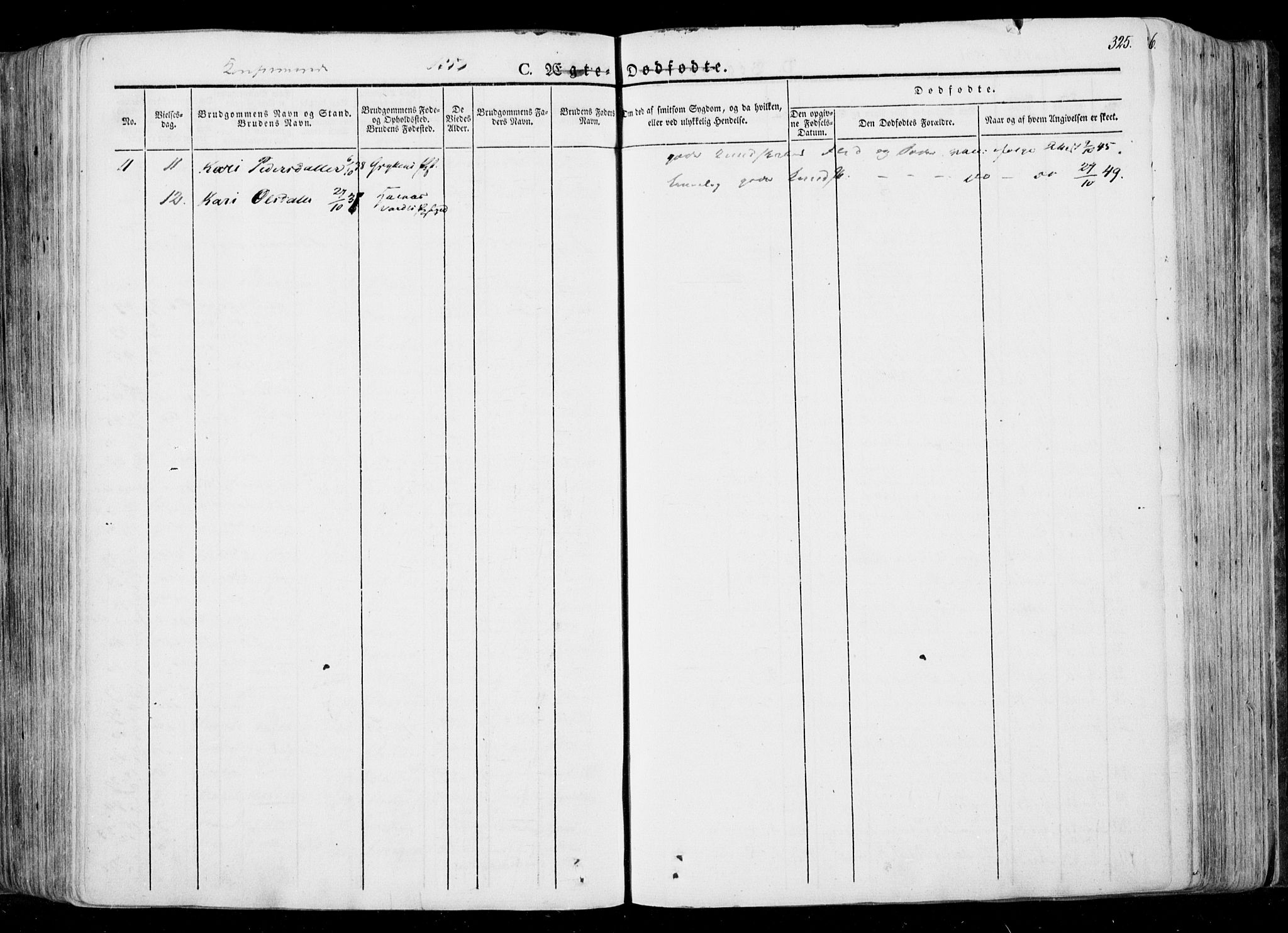 Ministerialprotokoller, klokkerbøker og fødselsregistre - Møre og Romsdal, SAT/A-1454/568/L0803: Parish register (official) no. 568A10, 1830-1853, p. 325