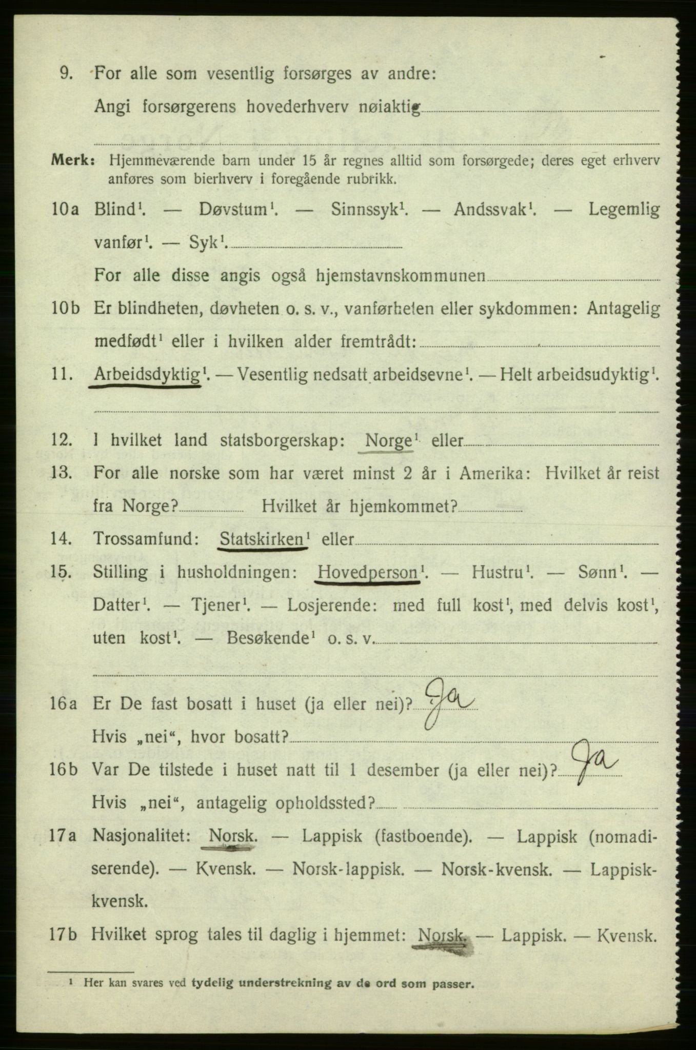 SATØ, 1920 census for Gamvik, 1920, p. 3575