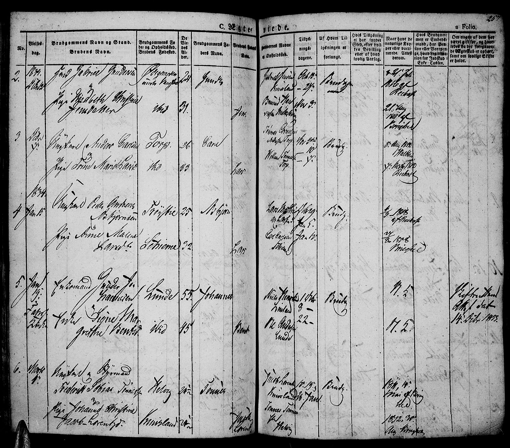 Lista sokneprestkontor, AV/SAK-1111-0027/F/Fa/L0008: Parish register (official) no. A 8, 1823-1835, p. 257