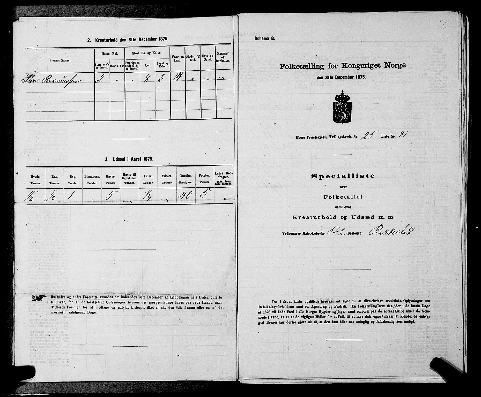SAKO, 1875 census for 0624P Eiker, 1875, p. 4318