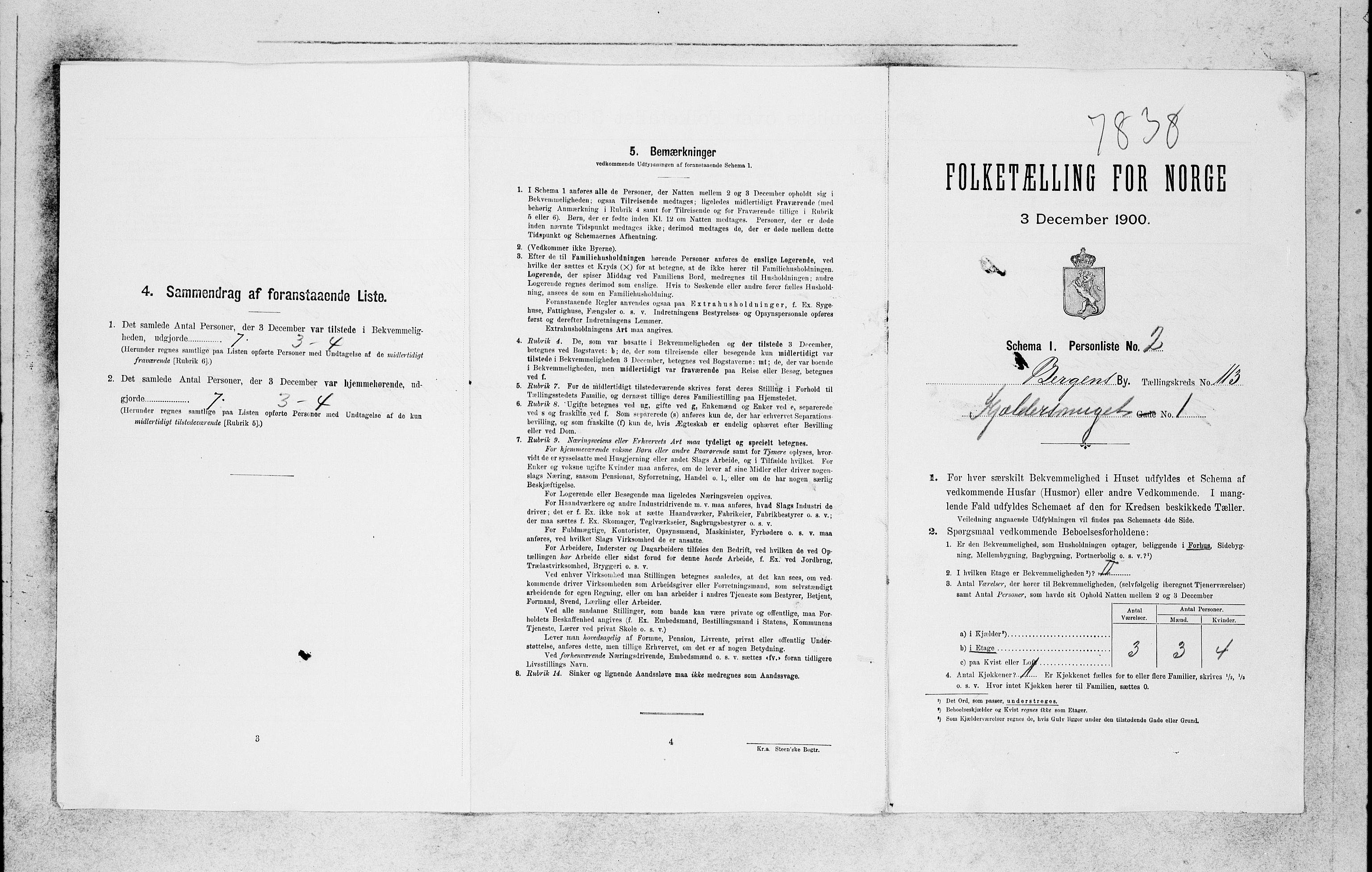 SAB, 1900 census for Bergen, 1900, p. 23482