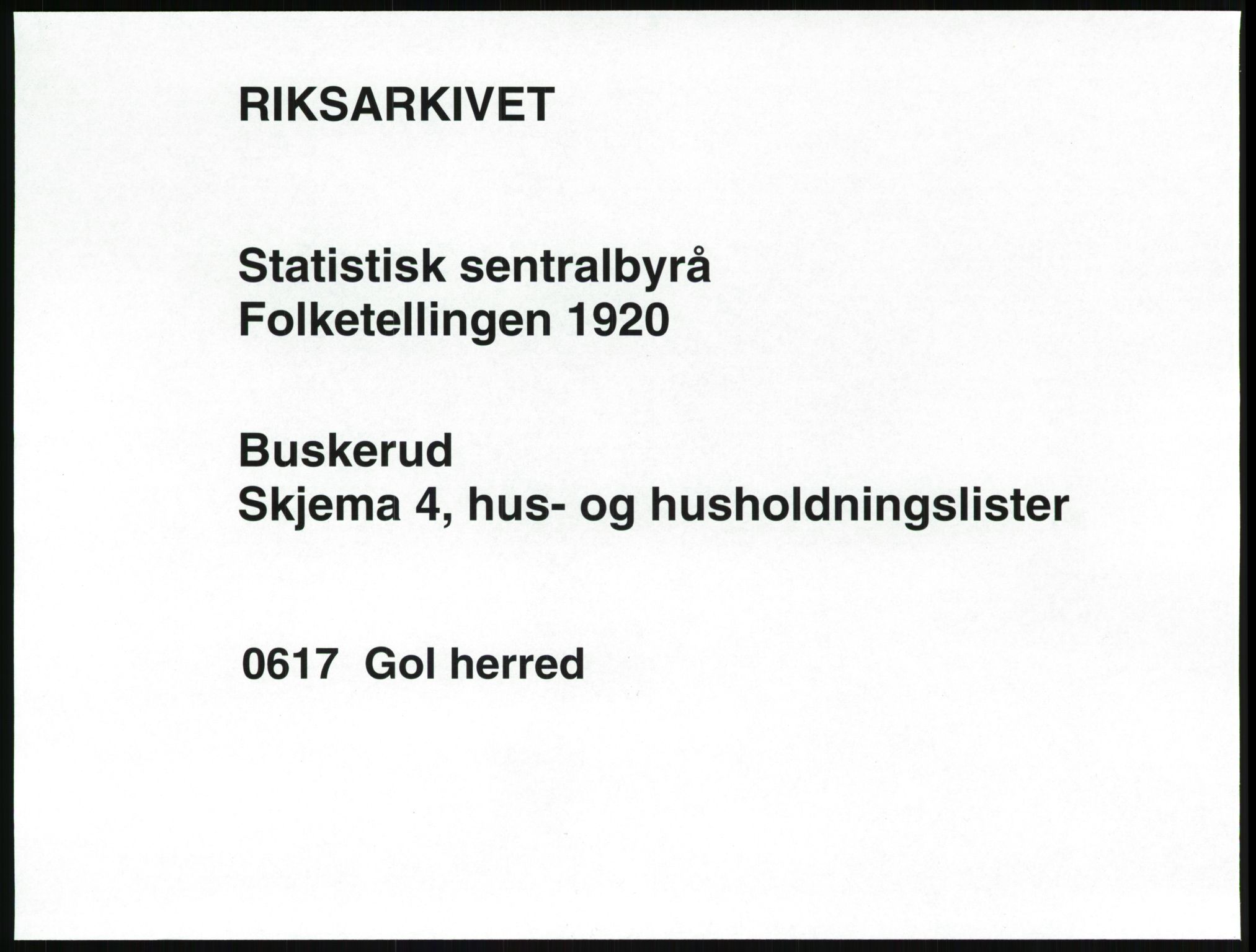 SAKO, 1920 census for Gol, 1920, p. 26