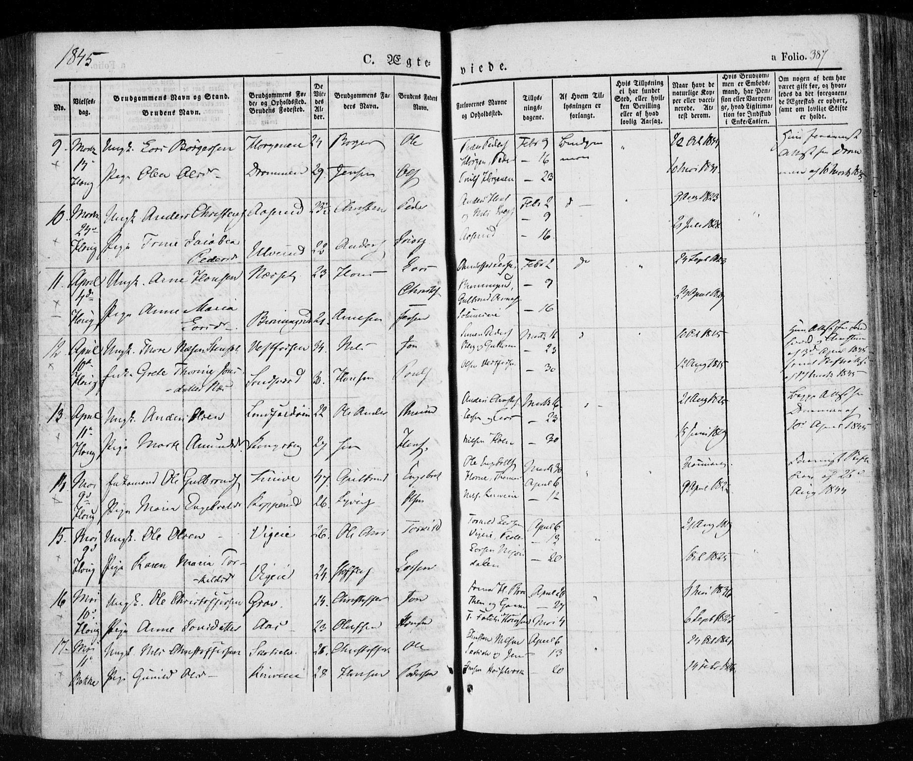 Eiker kirkebøker, AV/SAKO-A-4/F/Fa/L0013a: Parish register (official) no. I 13A, 1832-1845, p. 387