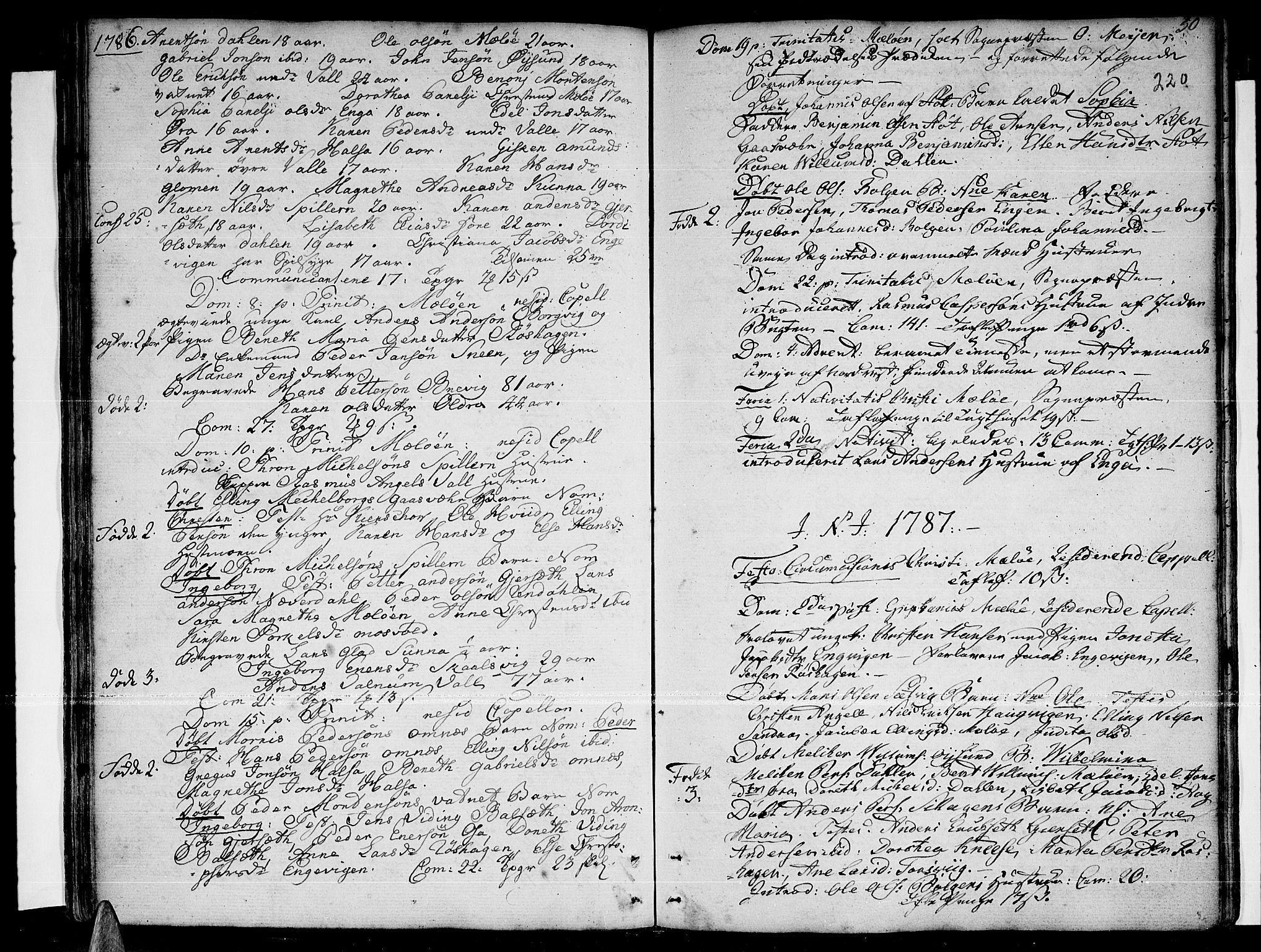 Ministerialprotokoller, klokkerbøker og fødselsregistre - Nordland, AV/SAT-A-1459/841/L0591: Parish register (official) no. 841A03 /2, 1777-1819, p. 219-220