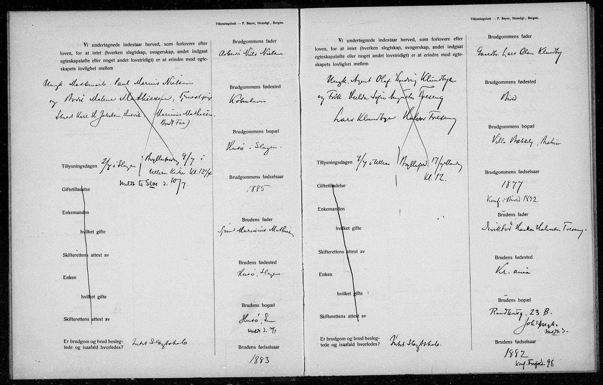 Ullern prestekontor Kirkebøker, AV/SAO-A-10740/H/L0001: Banns register no. 1, 1911-1916