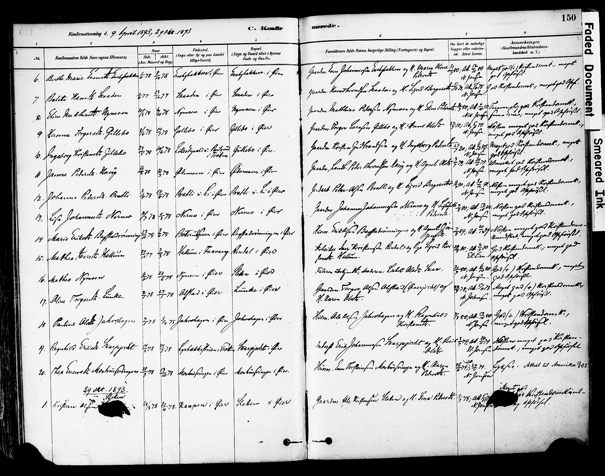 Øyer prestekontor, AV/SAH-PREST-084/H/Ha/Haa/L0008: Parish register (official) no. 8, 1878-1897, p. 150