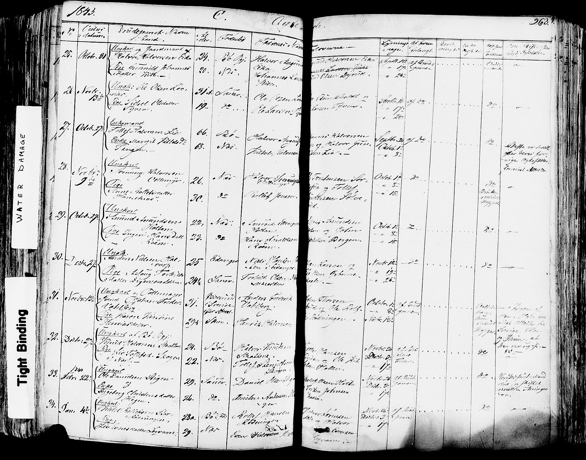 Sauherad kirkebøker, SAKO/A-298/F/Fa/L0006: Parish register (official) no. I 6, 1827-1850, p. 263