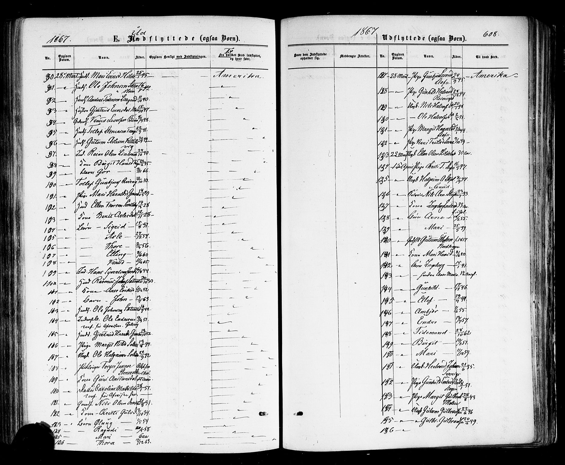 Nes kirkebøker, AV/SAKO-A-236/F/Fa/L0010: Parish register (official) no. 10, 1864-1880, p. 608