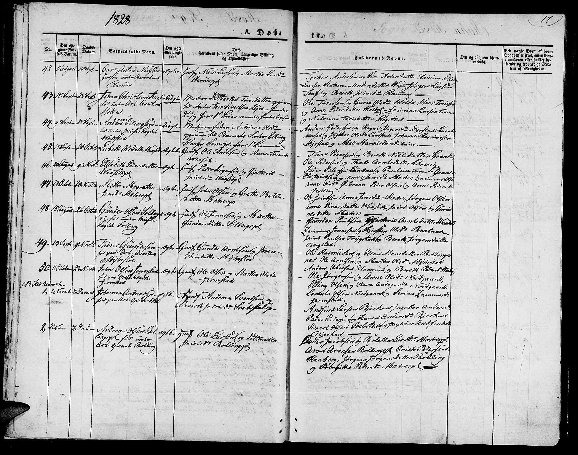 Ministerialprotokoller, klokkerbøker og fødselsregistre - Nord-Trøndelag, SAT/A-1458/735/L0336: Parish register (official) no. 735A05 /1, 1825-1835, p. 17