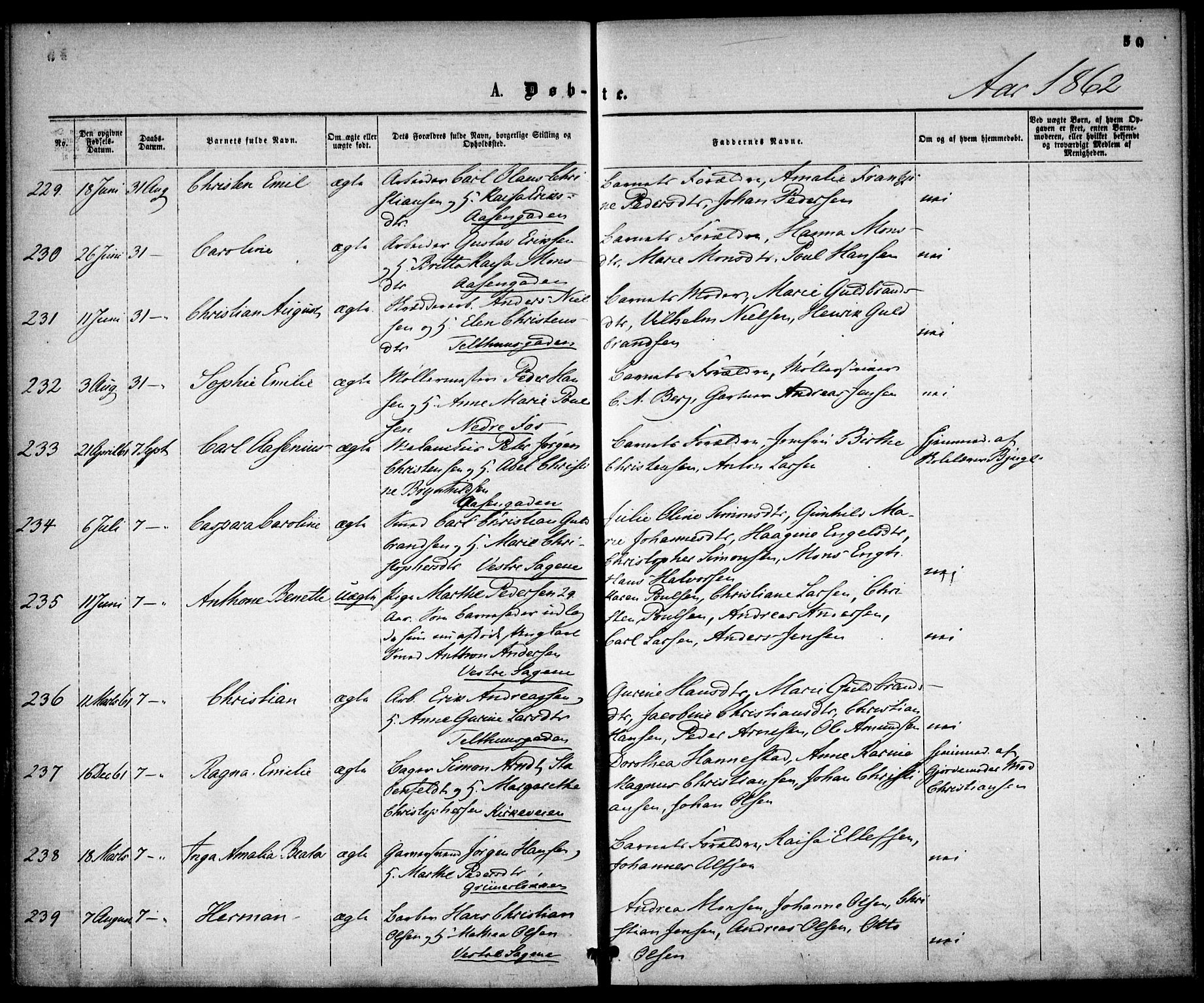 Gamle Aker prestekontor Kirkebøker, AV/SAO-A-10617a/F/L0001: Parish register (official) no. 1, 1861-1865, p. 50