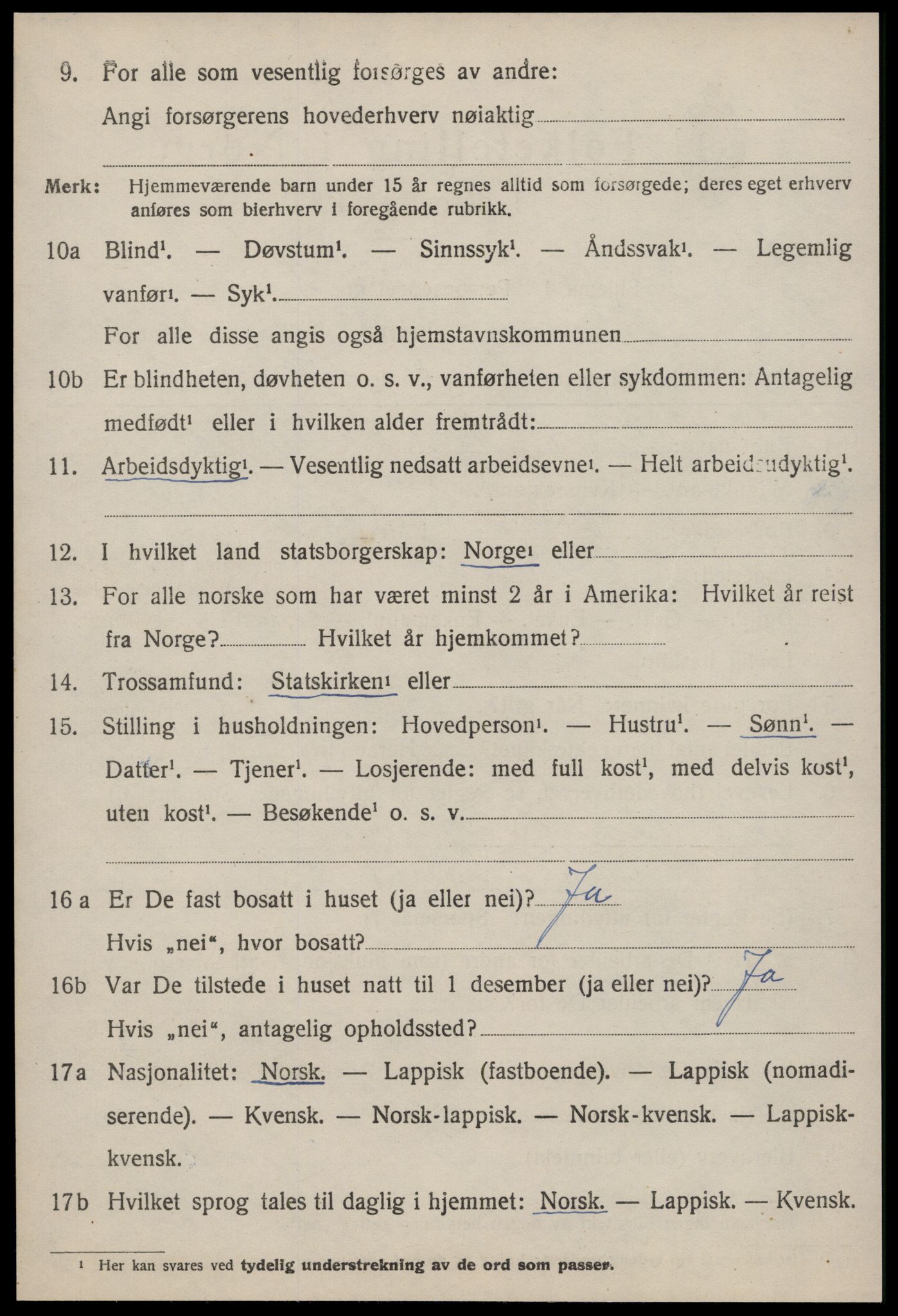 SAT, 1920 census for Soknedal, 1920, p. 4589