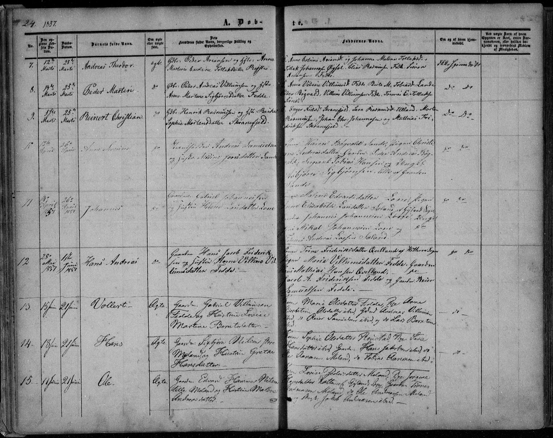 Kvinesdal sokneprestkontor, AV/SAK-1111-0026/F/Fa/Faa/L0002: Parish register (official) no. A 2, 1850-1876, p. 24