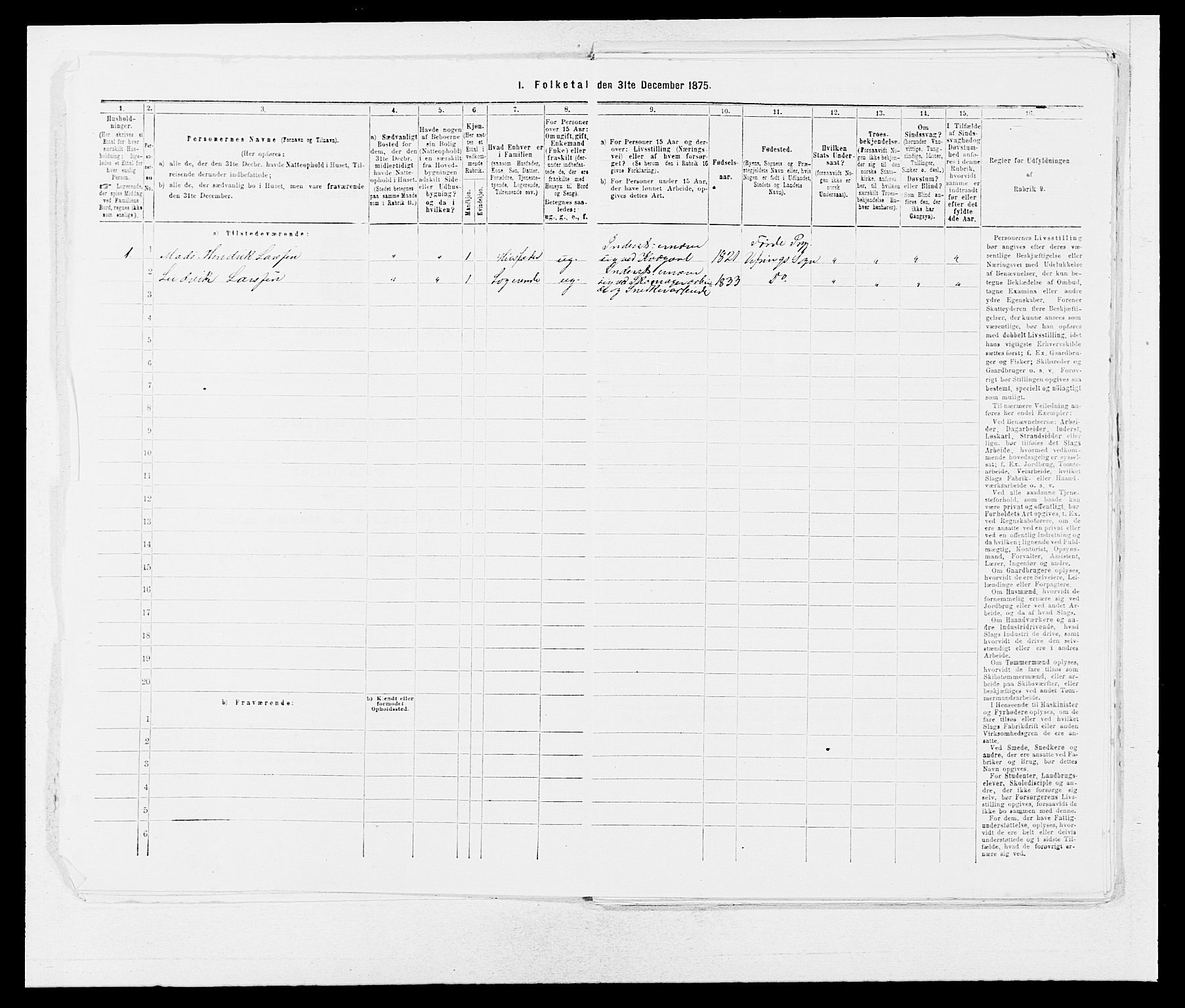 SAB, 1875 census for 1432P Førde, 1875, p. 1908