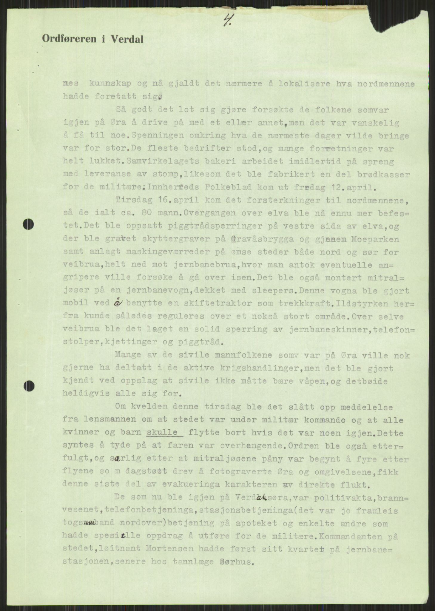 Forsvaret, Forsvarets krigshistoriske avdeling, AV/RA-RAFA-2017/Y/Ya/L0016: II-C-11-31 - Fylkesmenn.  Rapporter om krigsbegivenhetene 1940., 1940, p. 596