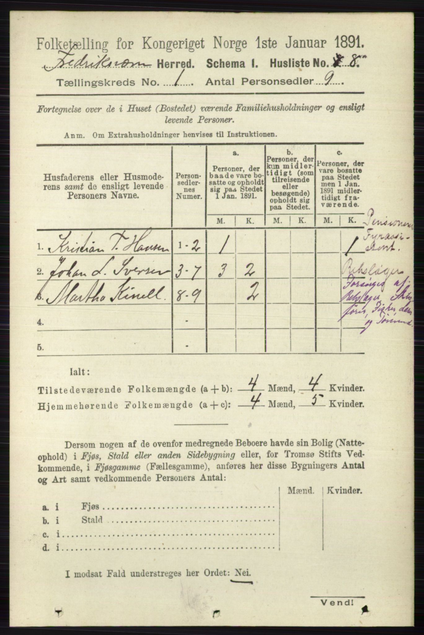 RA, 1891 census for 0798 Fredriksvern, 1891, p. 24