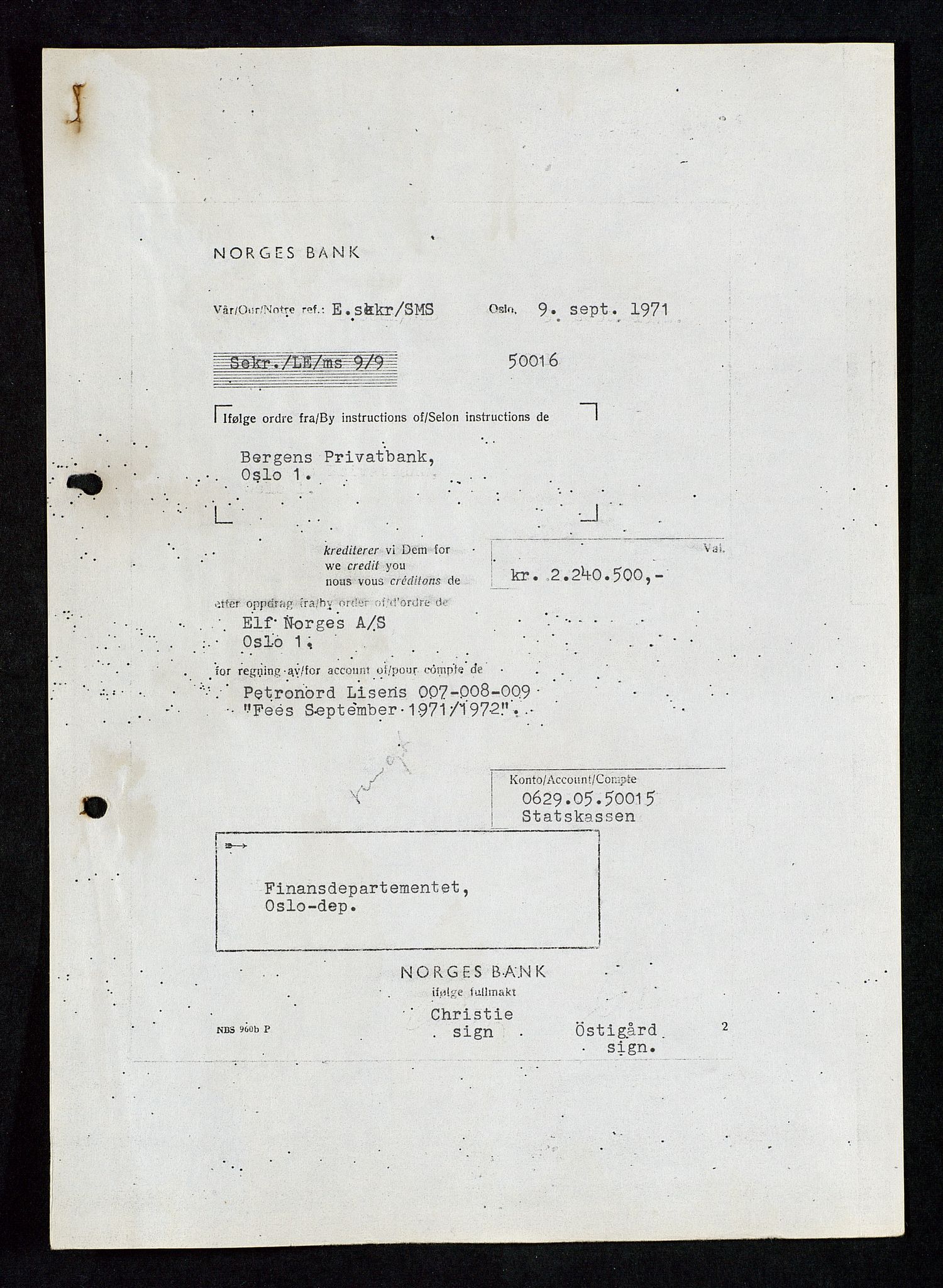 Industridepartementet, Oljekontoret, AV/SAST-A-101348/Da/L0004: Arkivnøkkel 711 - 712 Utvinningstillatelser, 1970-1971, p. 296
