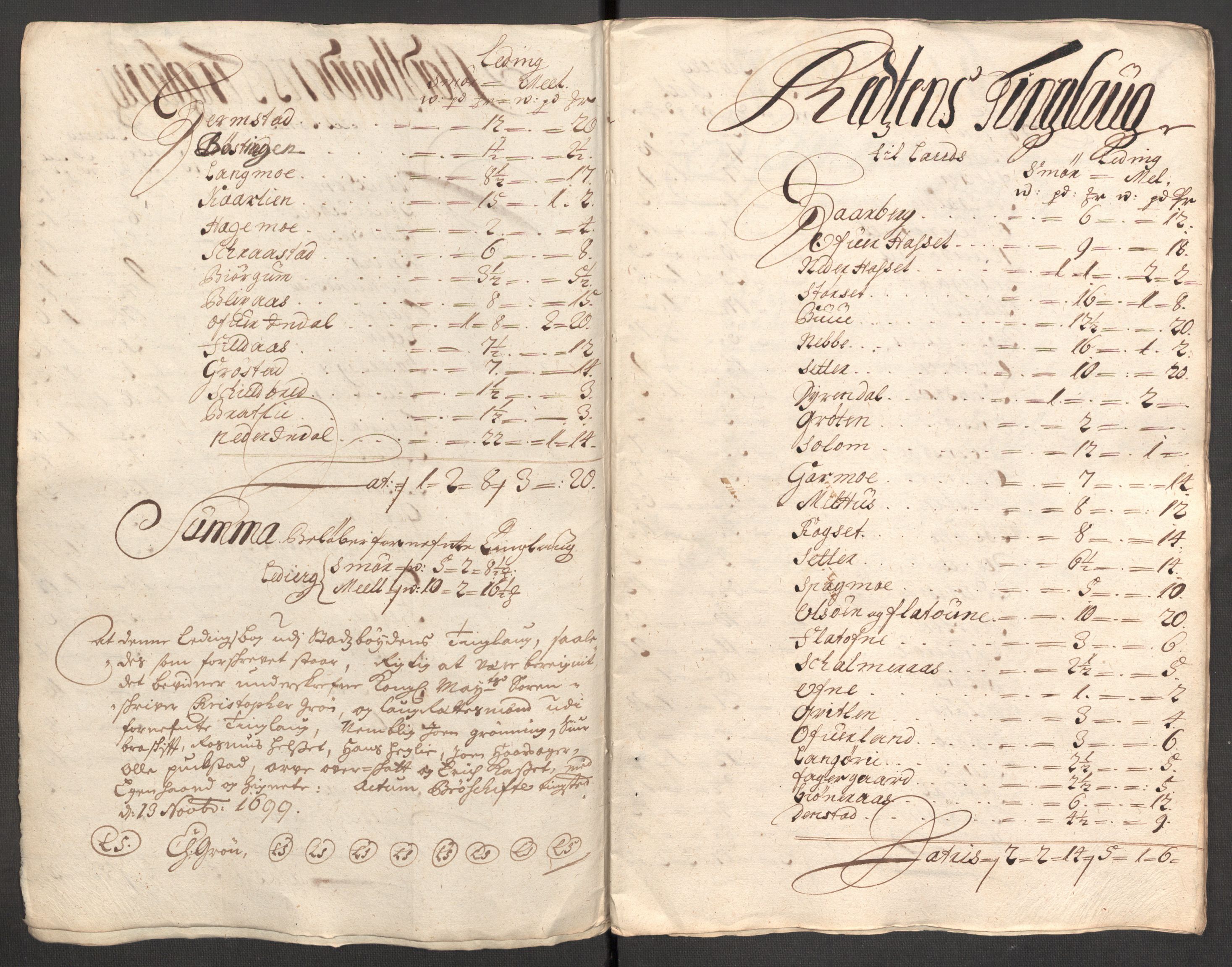 Rentekammeret inntil 1814, Reviderte regnskaper, Fogderegnskap, RA/EA-4092/R57/L3853: Fogderegnskap Fosen, 1698-1699, p. 210