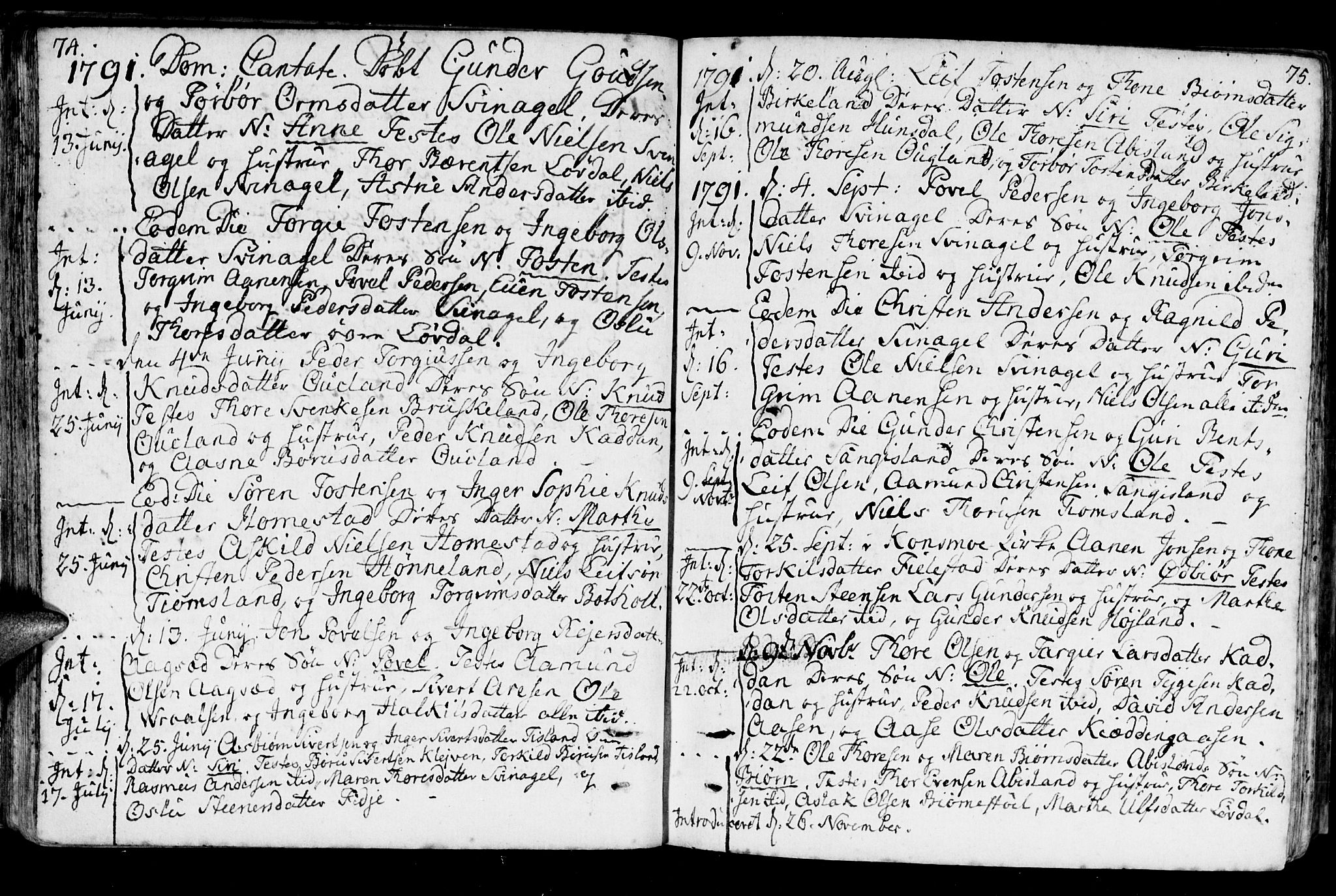 Holum sokneprestkontor, AV/SAK-1111-0022/F/Fa/Fab/L0004: Parish register (official) no. A 4, 1774-1847, p. 74-75