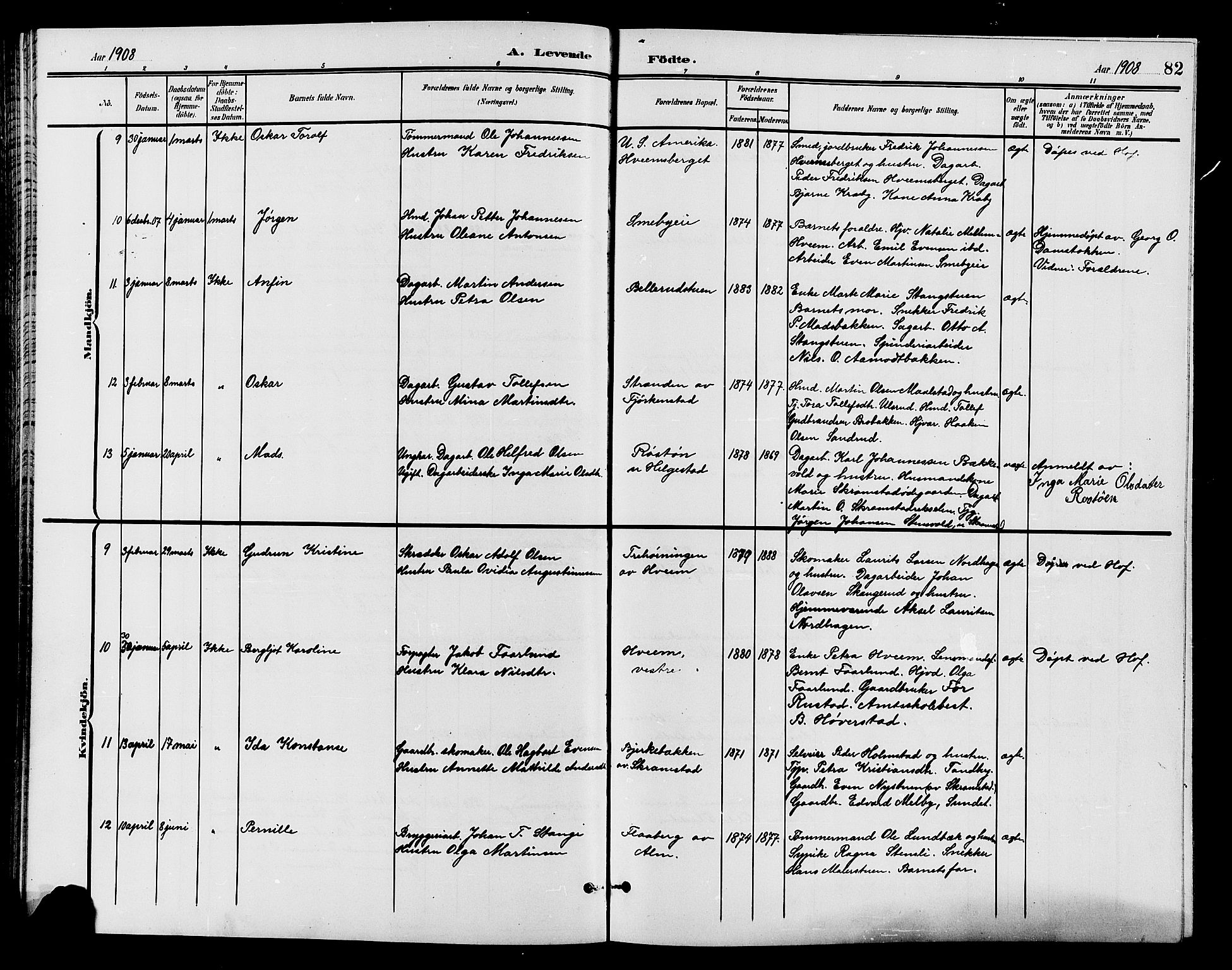 Østre Toten prestekontor, AV/SAH-PREST-104/H/Ha/Hab/L0007: Parish register (copy) no. 7, 1901-1912, p. 82