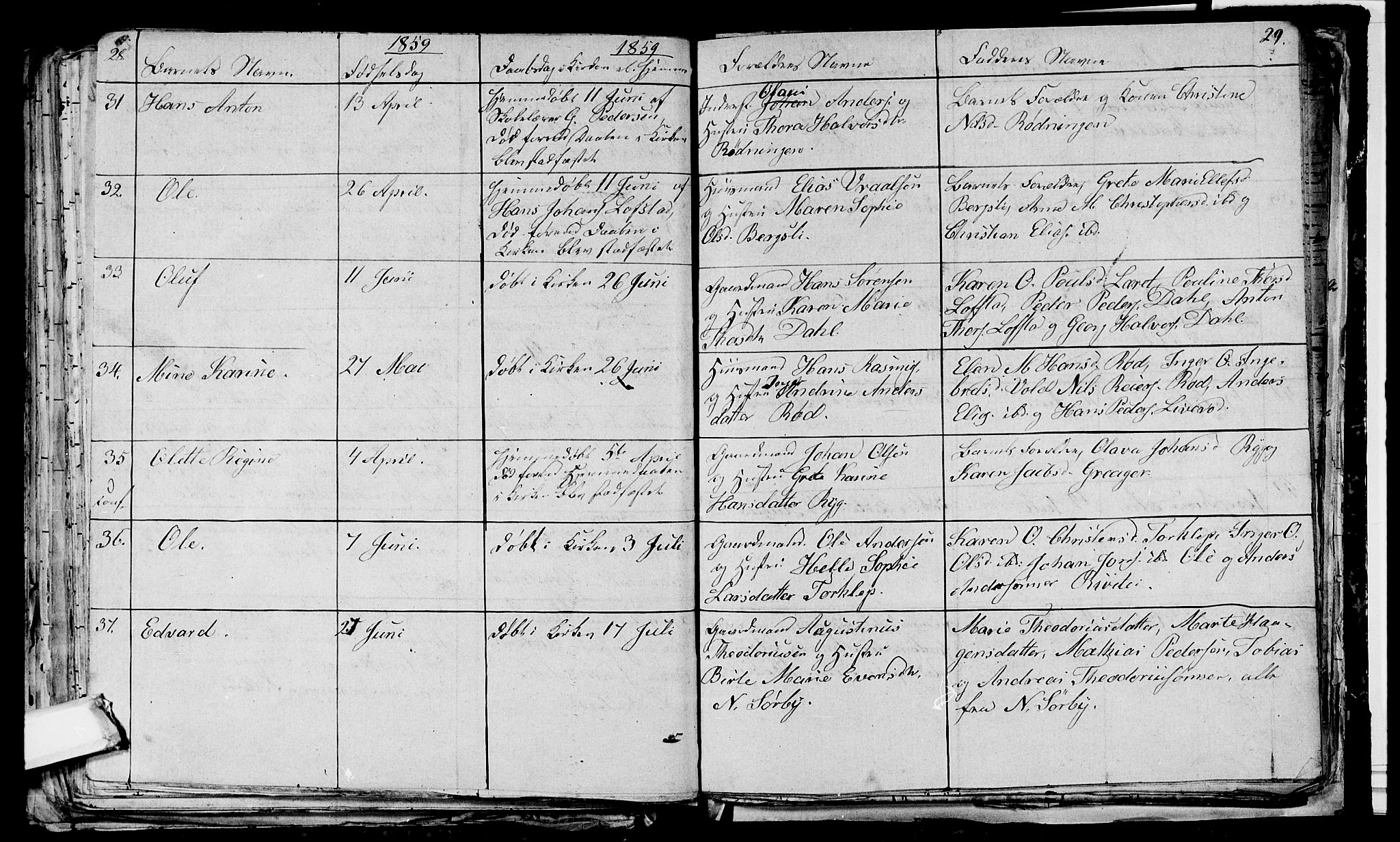 Våle kirkebøker, AV/SAKO-A-334/G/Ga/L0002: Parish register (copy) no. I 2, 1851-1863, p. 28-29