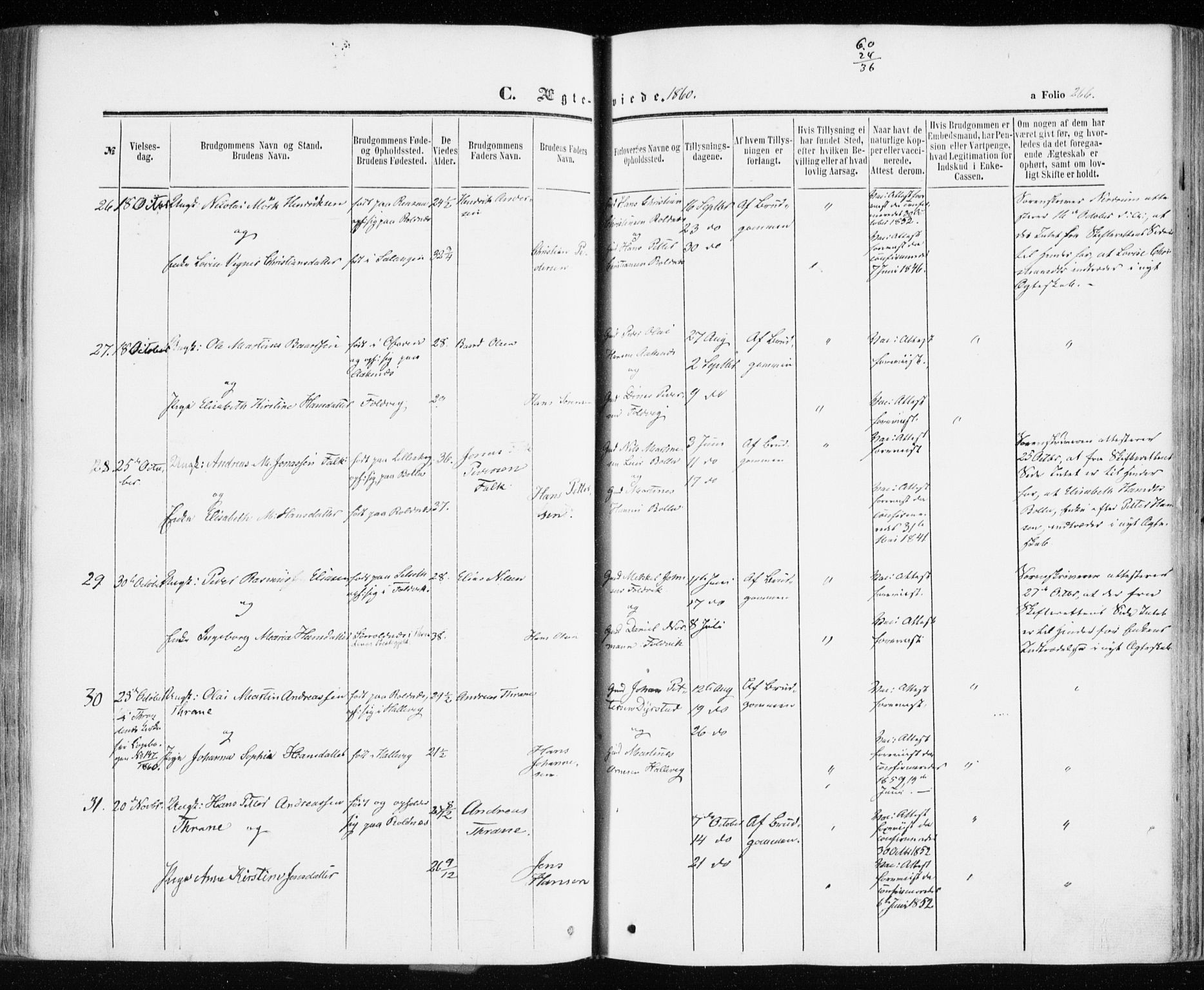 Ibestad sokneprestembete, SATØ/S-0077/H/Ha/Haa/L0009kirke: Parish register (official) no. 9, 1859-1868, p. 266
