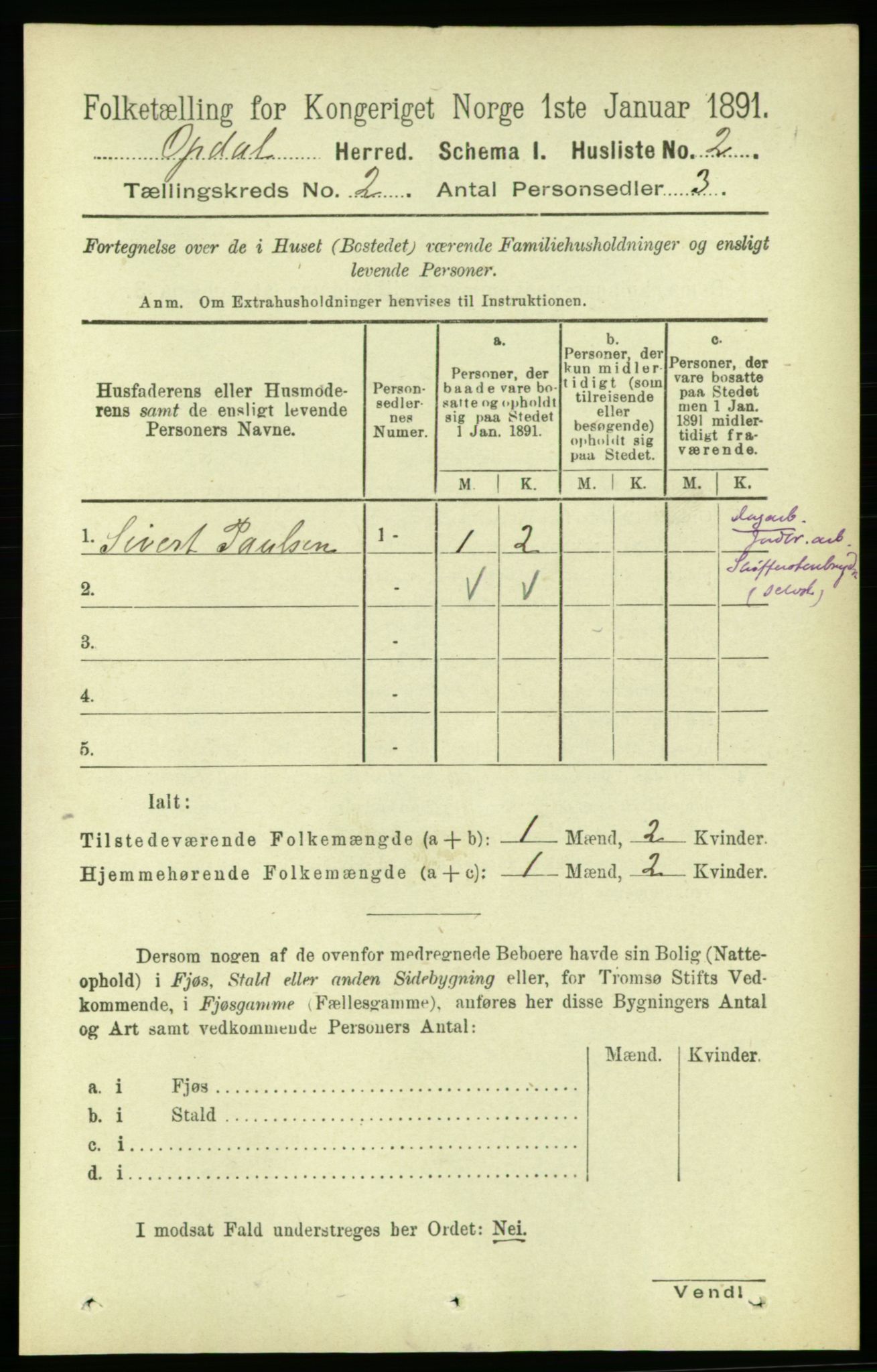 RA, 1891 census for 1634 Oppdal, 1891, p. 656