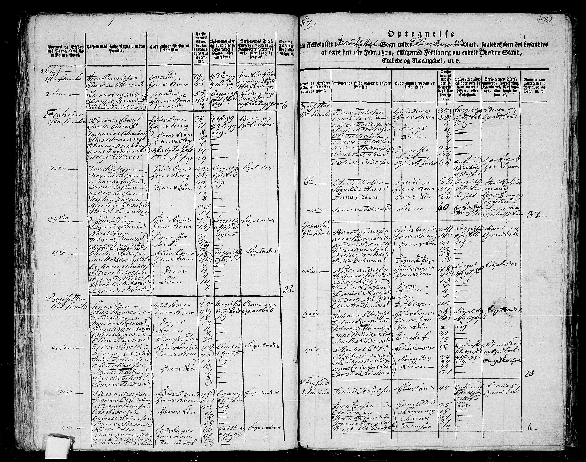 RA, 1801 census for 1431P Jølster, 1801, p. 444b-445a