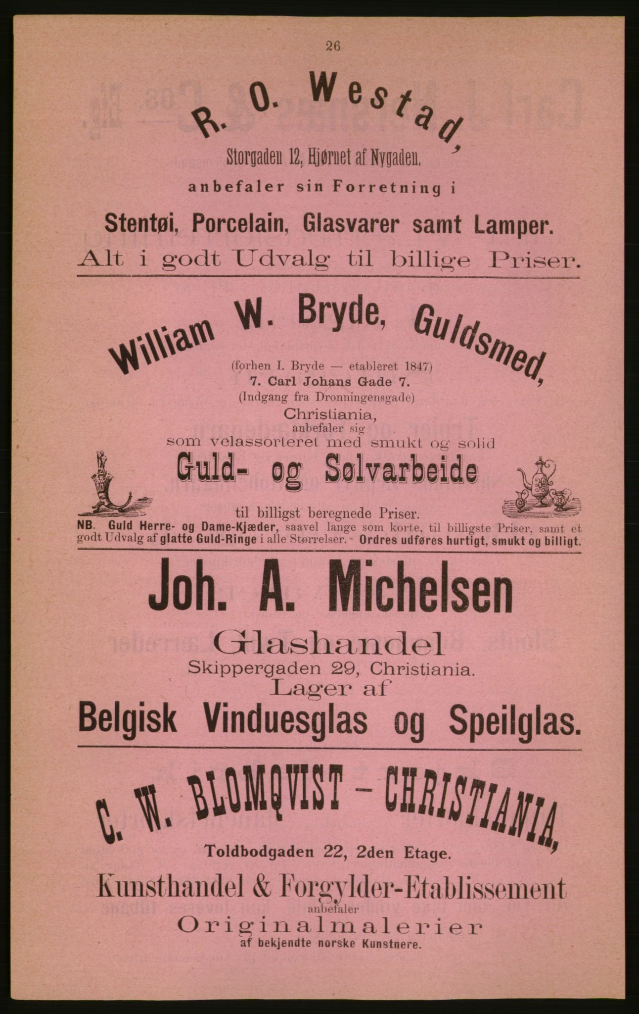 Kristiania/Oslo adressebok, PUBL/-, 1882, p. 26